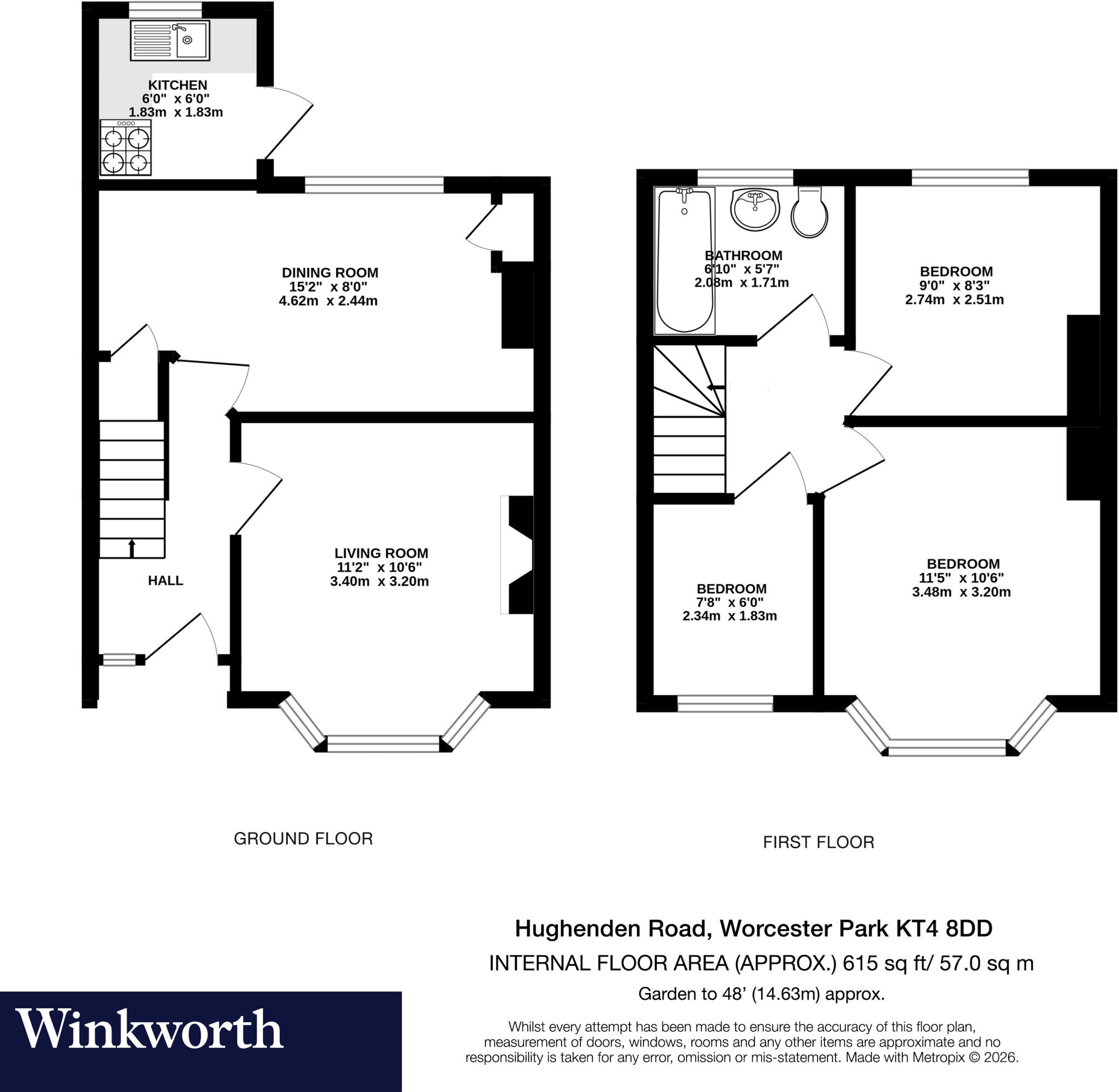 Hughenden Road, Worcester Park, KT4 floorplan