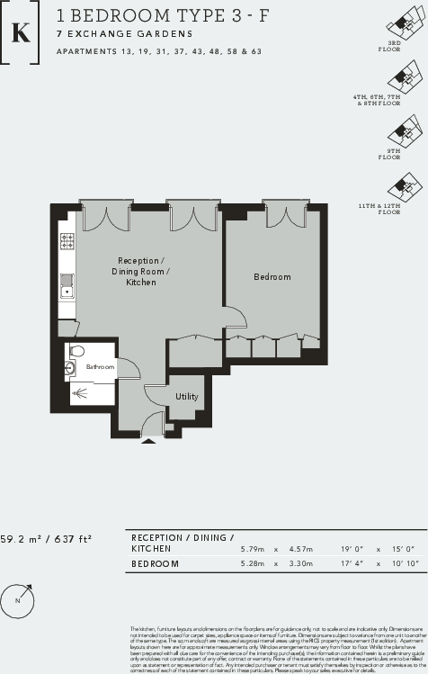 7, Exchange Gardens,
London,
SW8 1DF floorplan