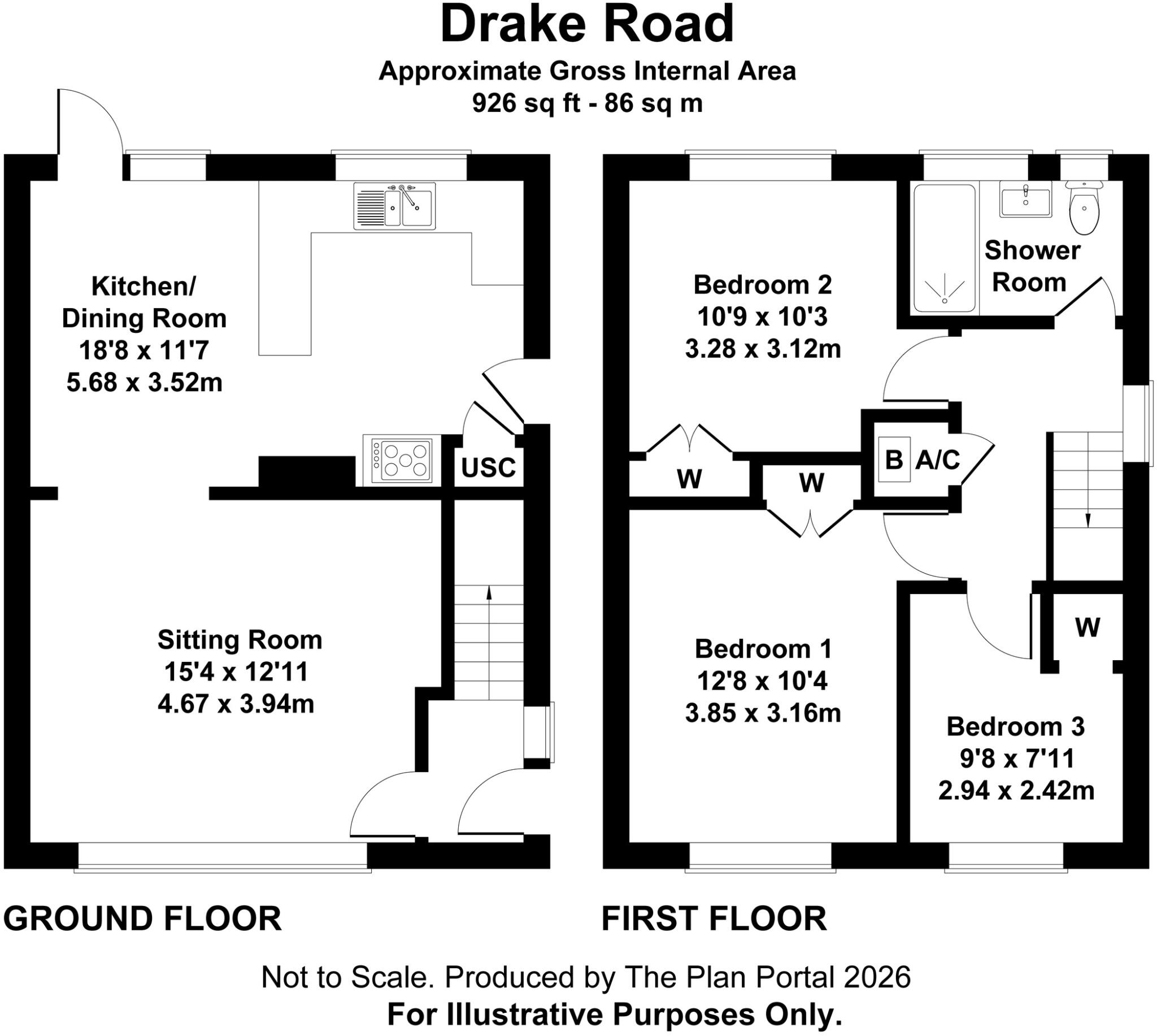 Drake Road, Wells floorplan