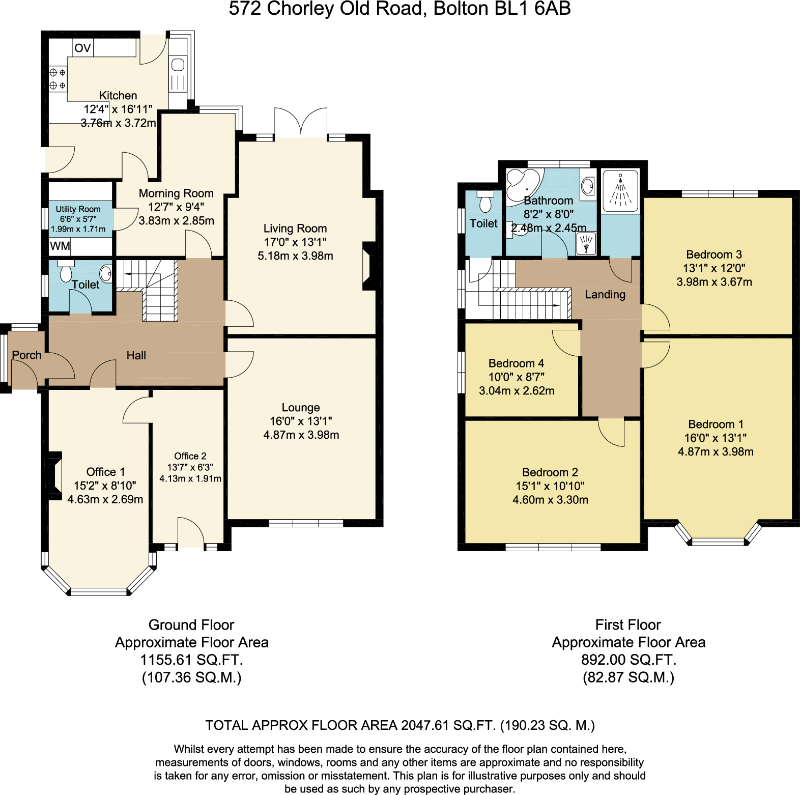 572 Chorley Old Road, Heaton, Bolton, BL1 6AB floorplan