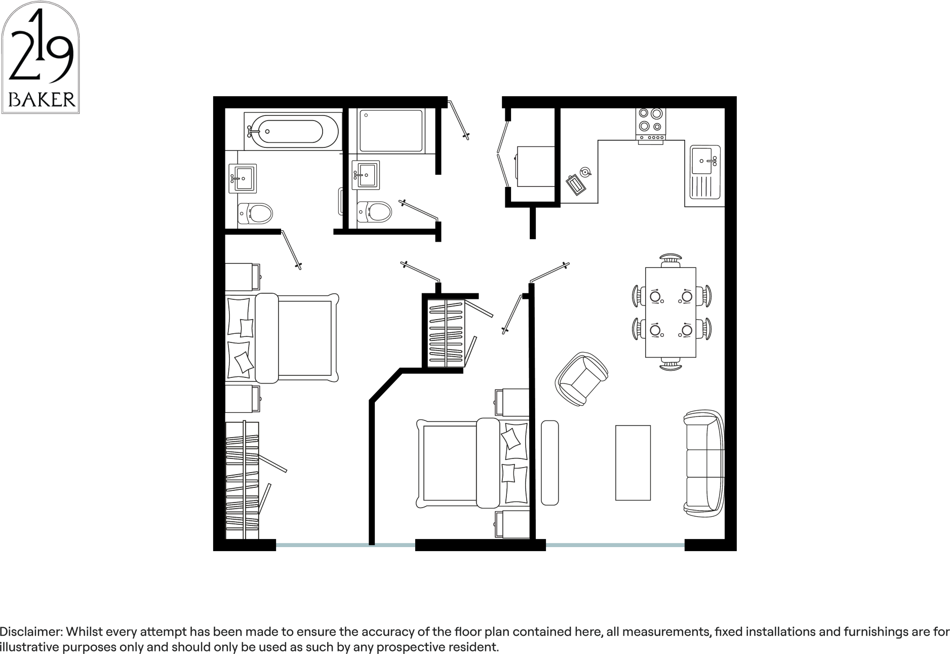 Flat 25, 219 Baker, 219 Baker Street, London, NW1 floorplan