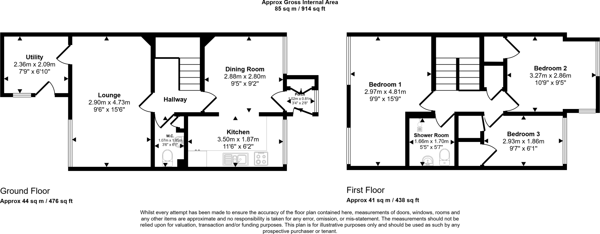 No.72 Blakehall, Skelmersdale, Lancashire WN8 9BA floorplan