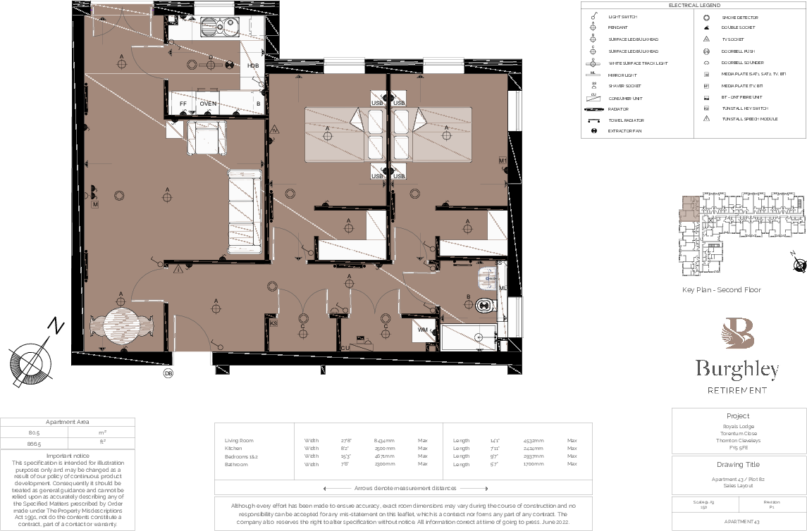 43 Royles Lodge, Torentun Close, Thornton-Cleveleys, Lancashire, FY5 floorplan