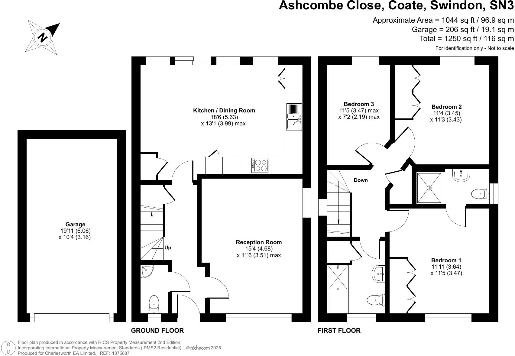 Ashcombe Close, Coate, Swindon, SN3 floorplan