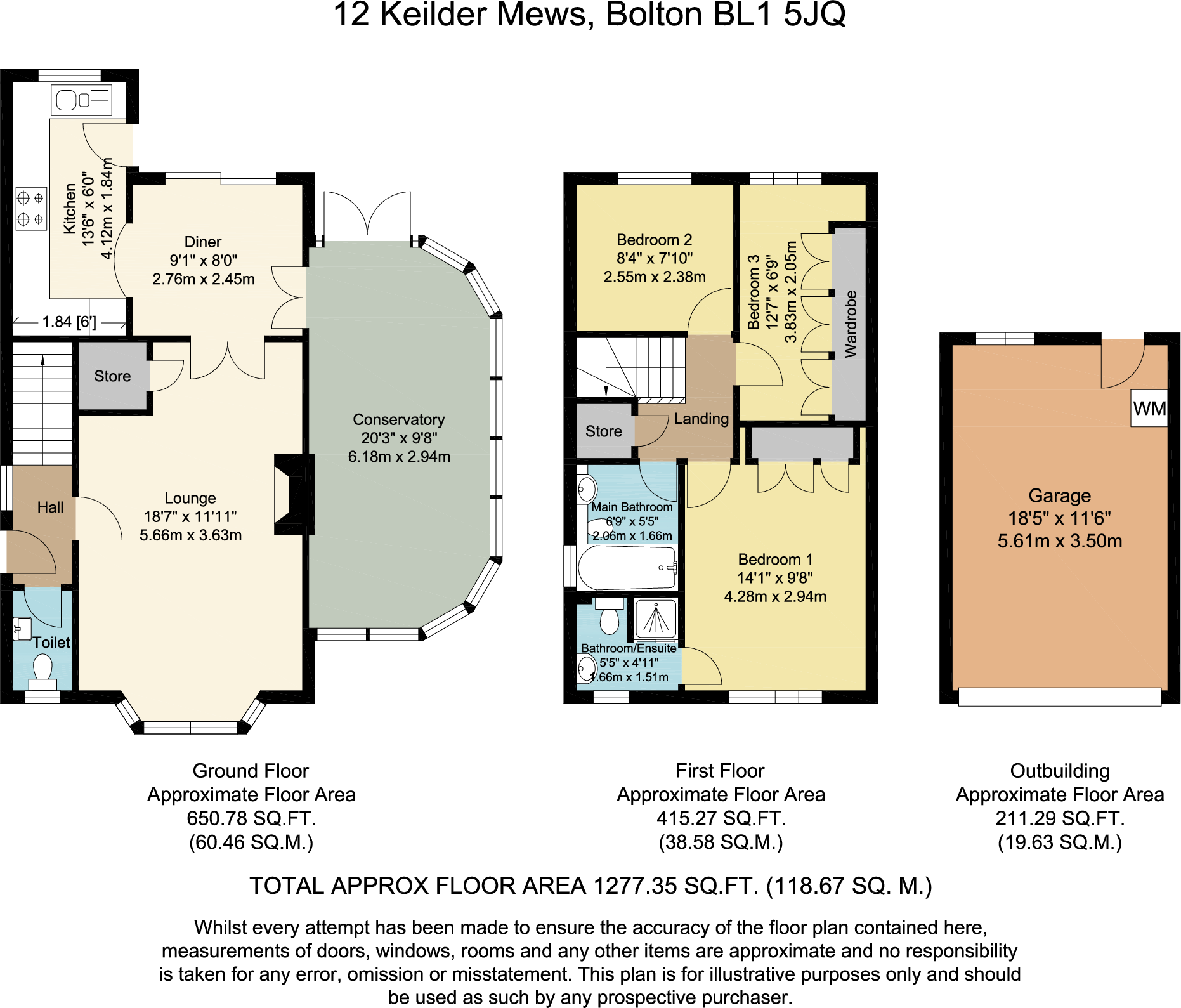 12 Keilder Mews, Bolton, BL1 5JQ floorplan
