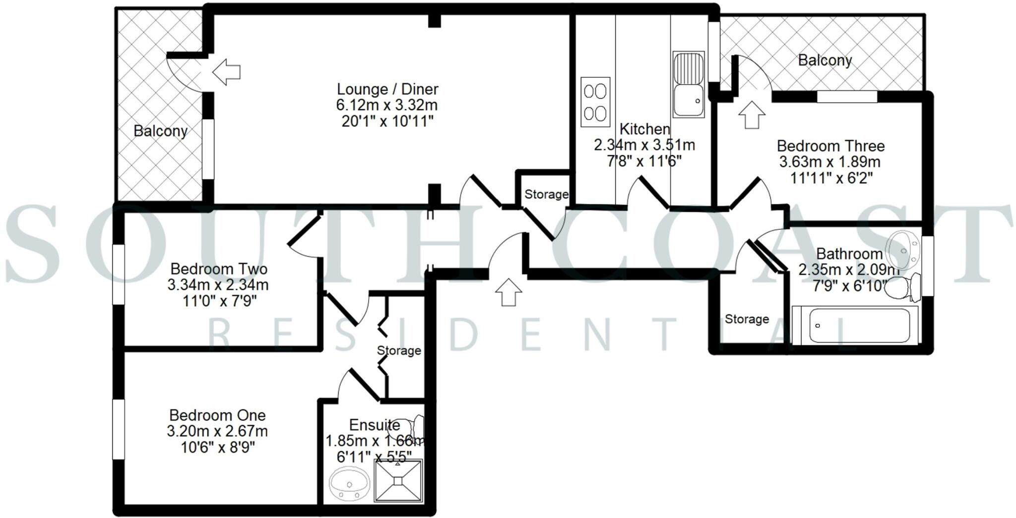 Mariners Wharf, Fort Road, Newhaven floorplan
