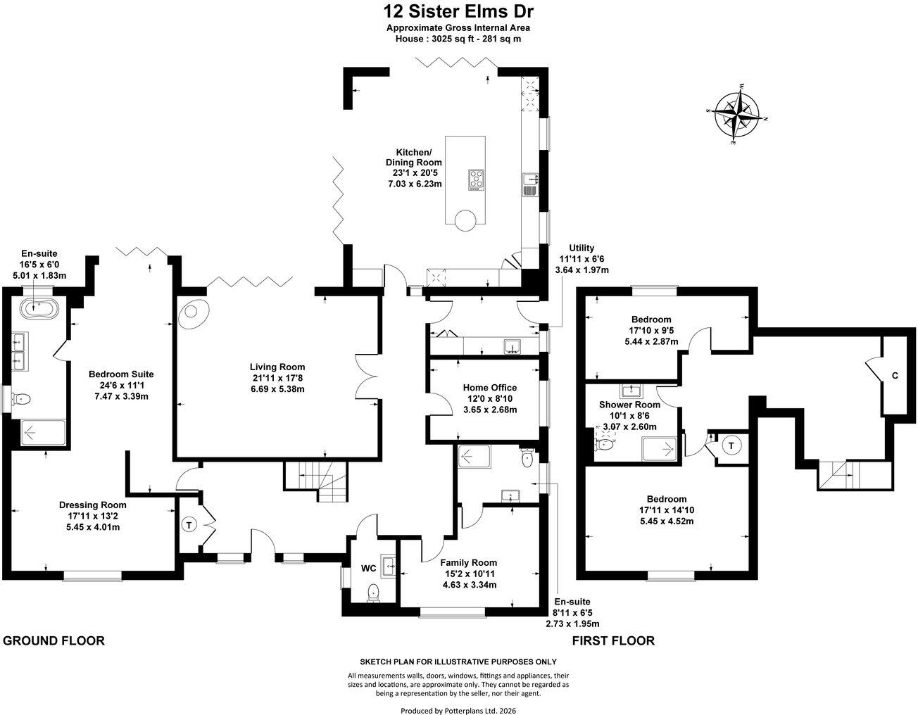 Sister Elms Drive , Sedgeberrow, Evesham, WR11 floorplan