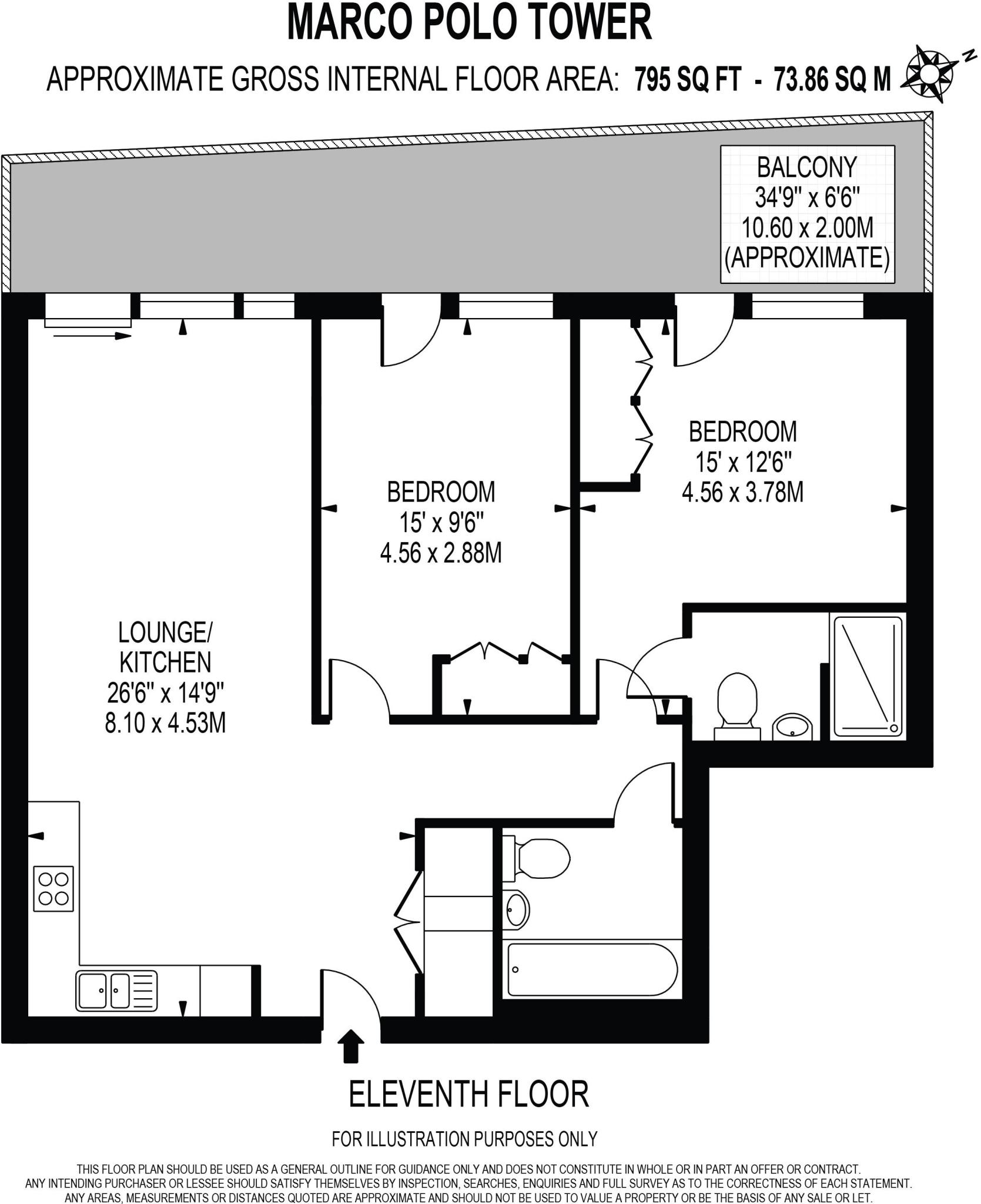 Marco Polo Tower, Royal Wharf, London, E16 floorplan