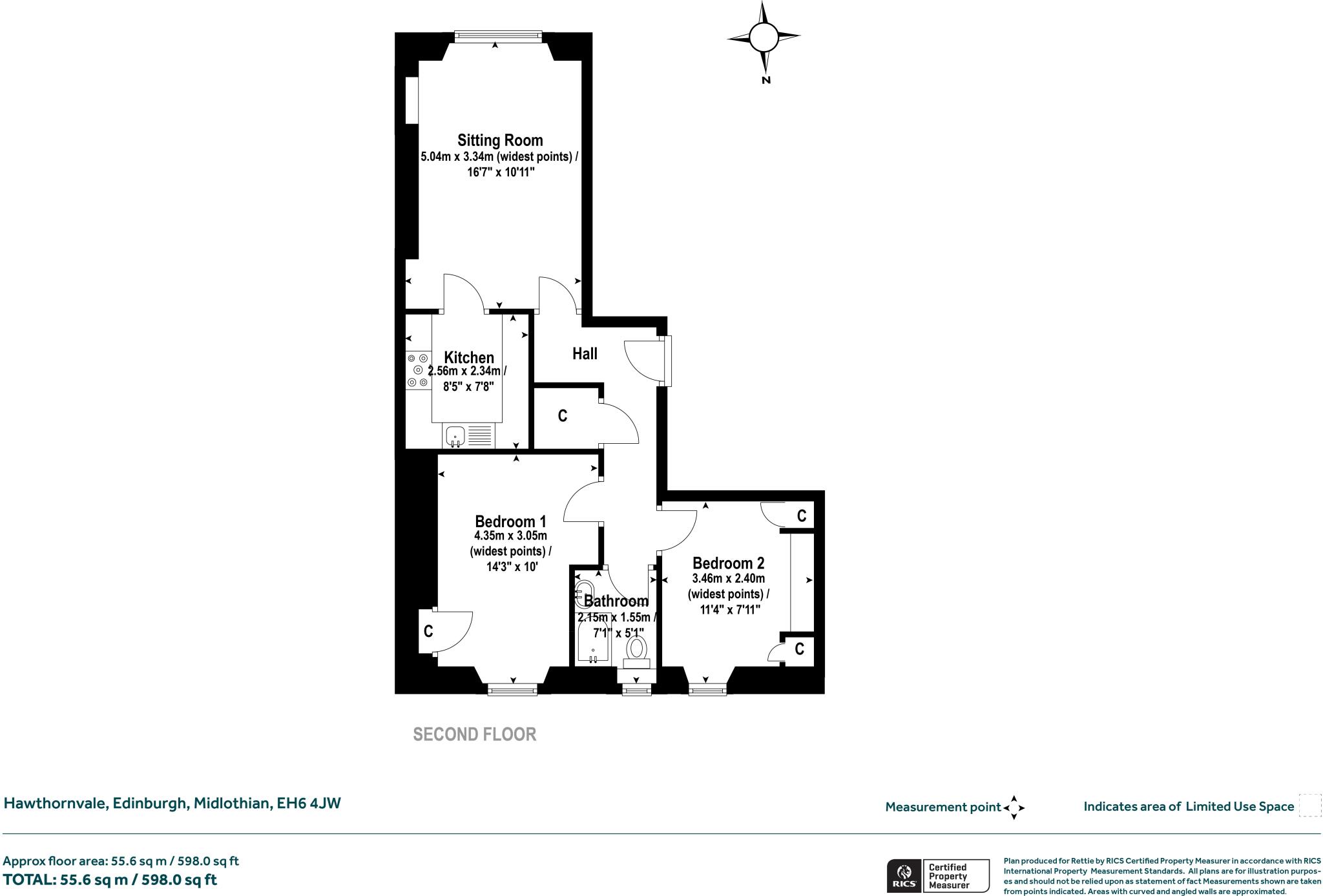 Hawthornvale, Edinburgh, Midlothian floorplan