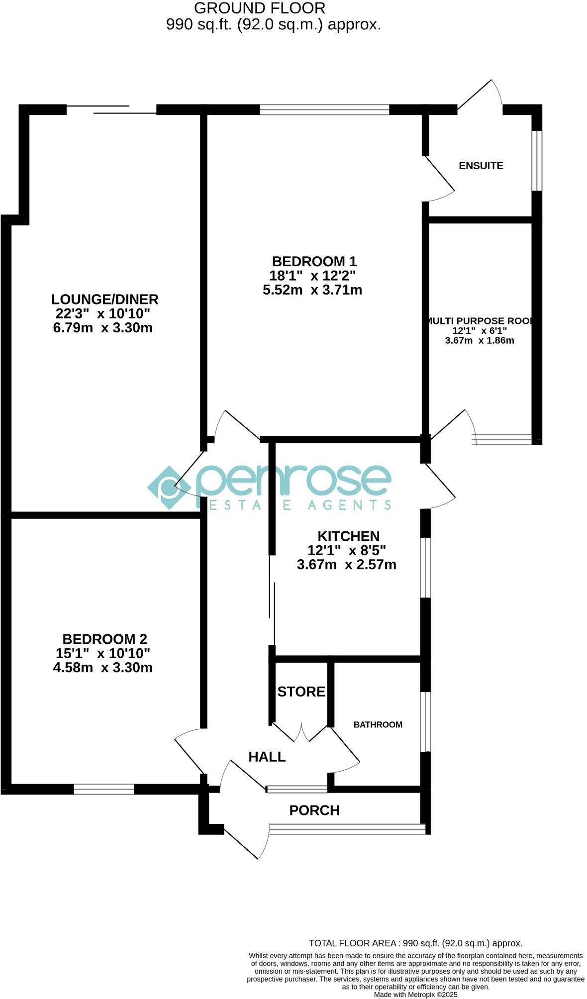 Evedon Close, Luton, Bedfordshire, LU3 2TW floorplan