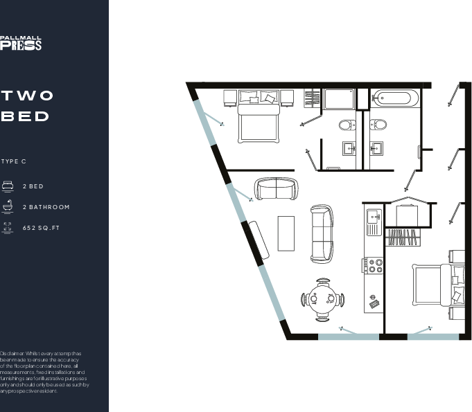 Flat 603, Pall Mall, Liverpool floorplan