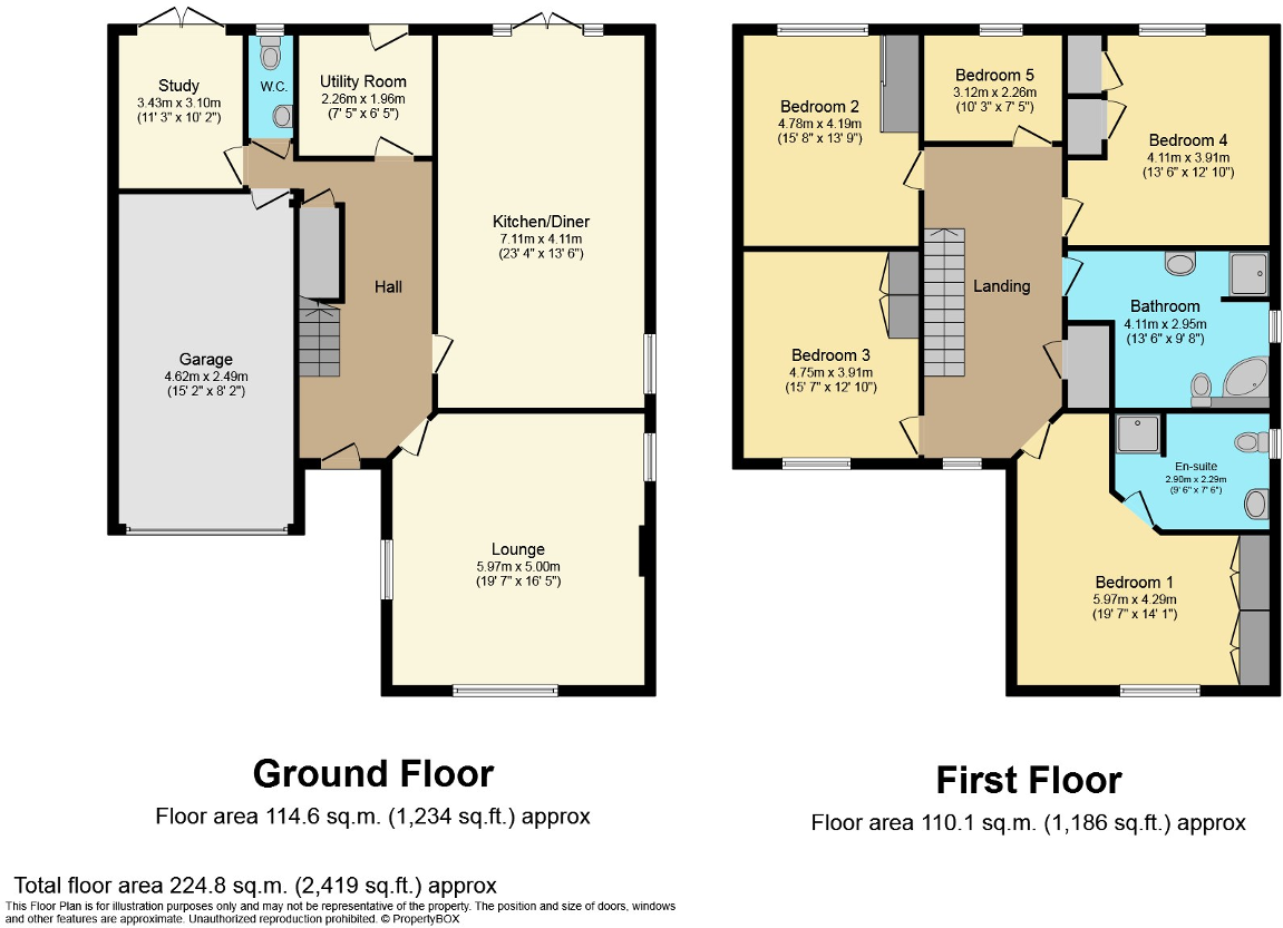 High Road, Wisbech St Mary, Wisbech, Cambs, PE13 4RA floorplan