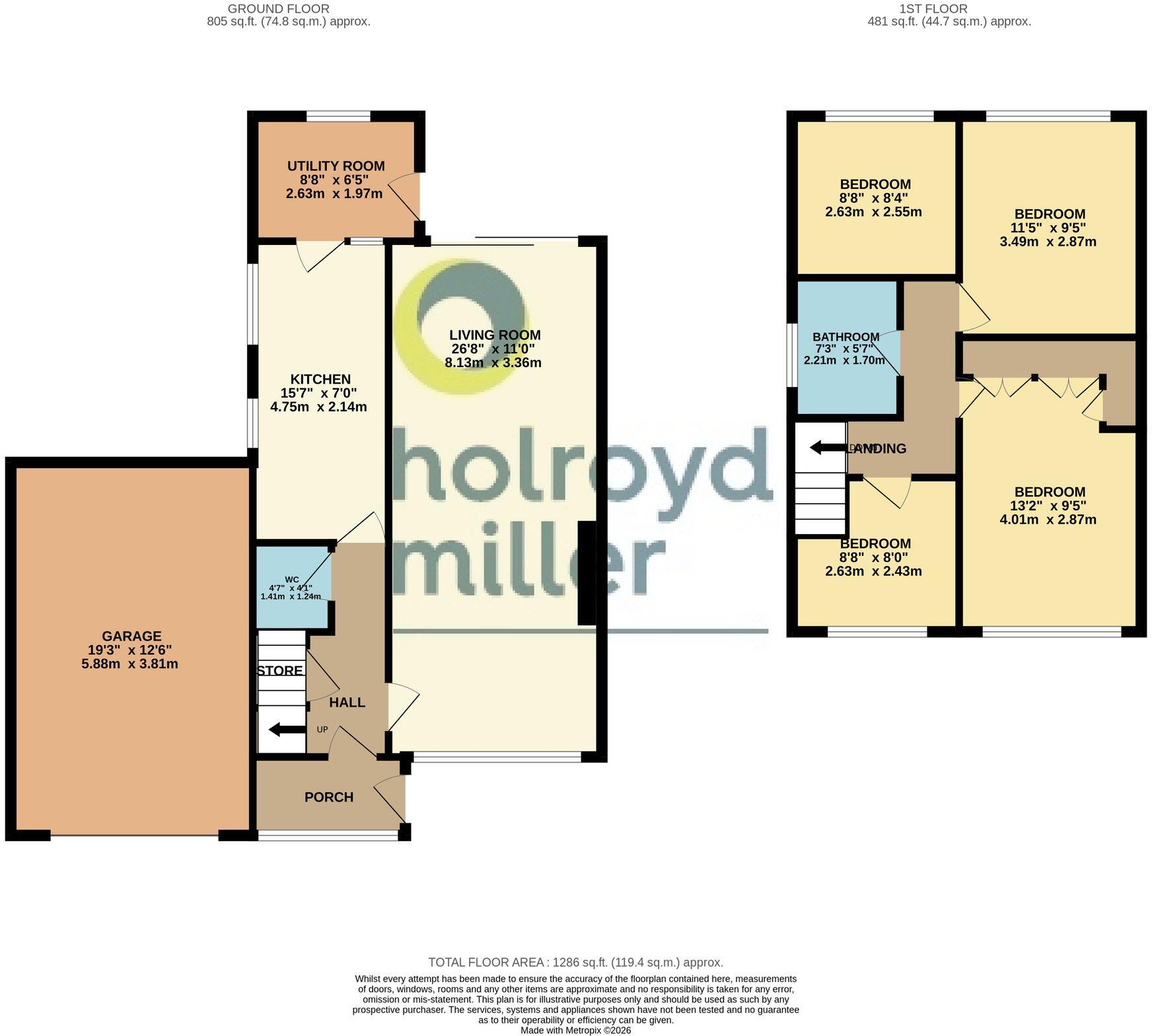 Cliff Park Avenue, Wakefield, WF1 floorplan