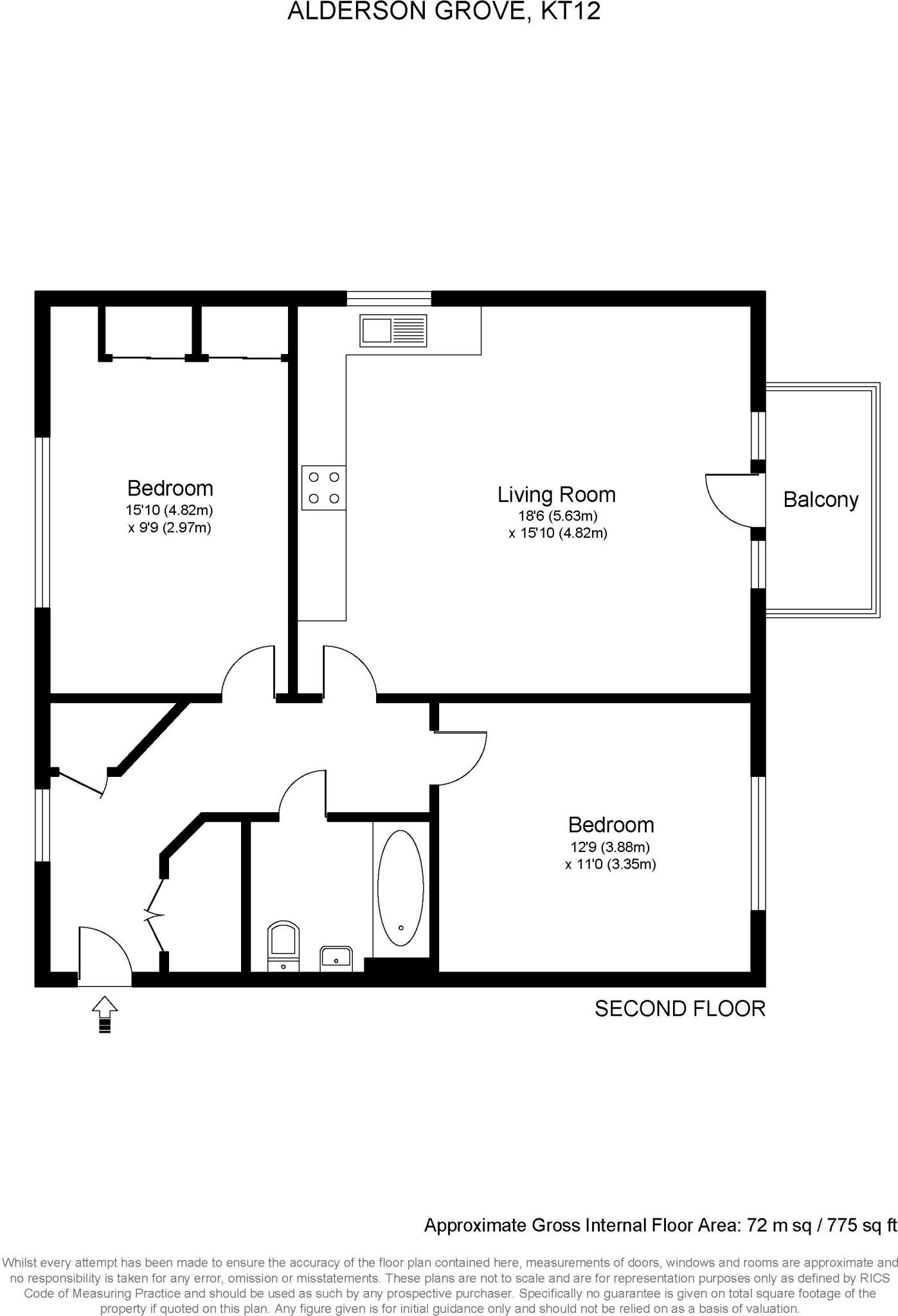 Alderson Grove, Hersham, Walton-On-Thames floorplan