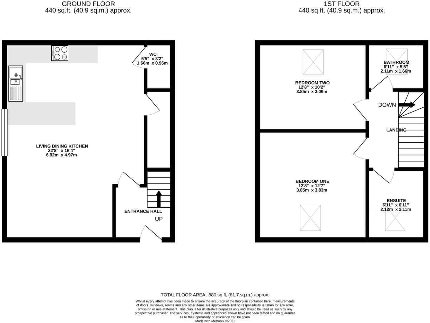 An individually designed, First Floor, duplex apartment in Oakmere floorplan