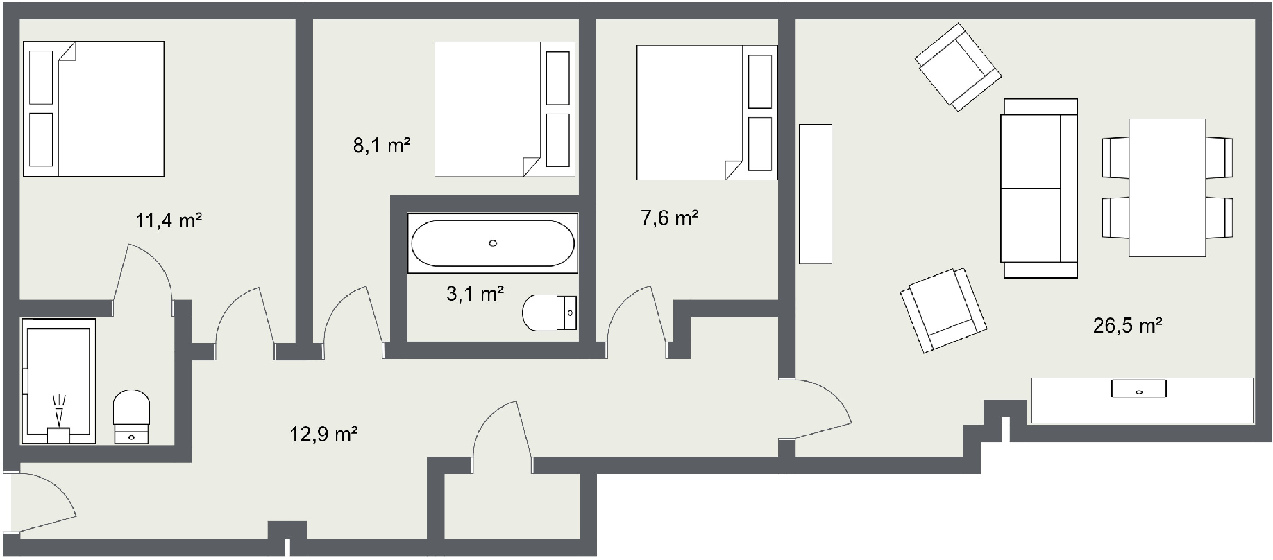 Block B Alexandra Park, Willow Road, Leeds, West Yorkshire, LS4 floorplan