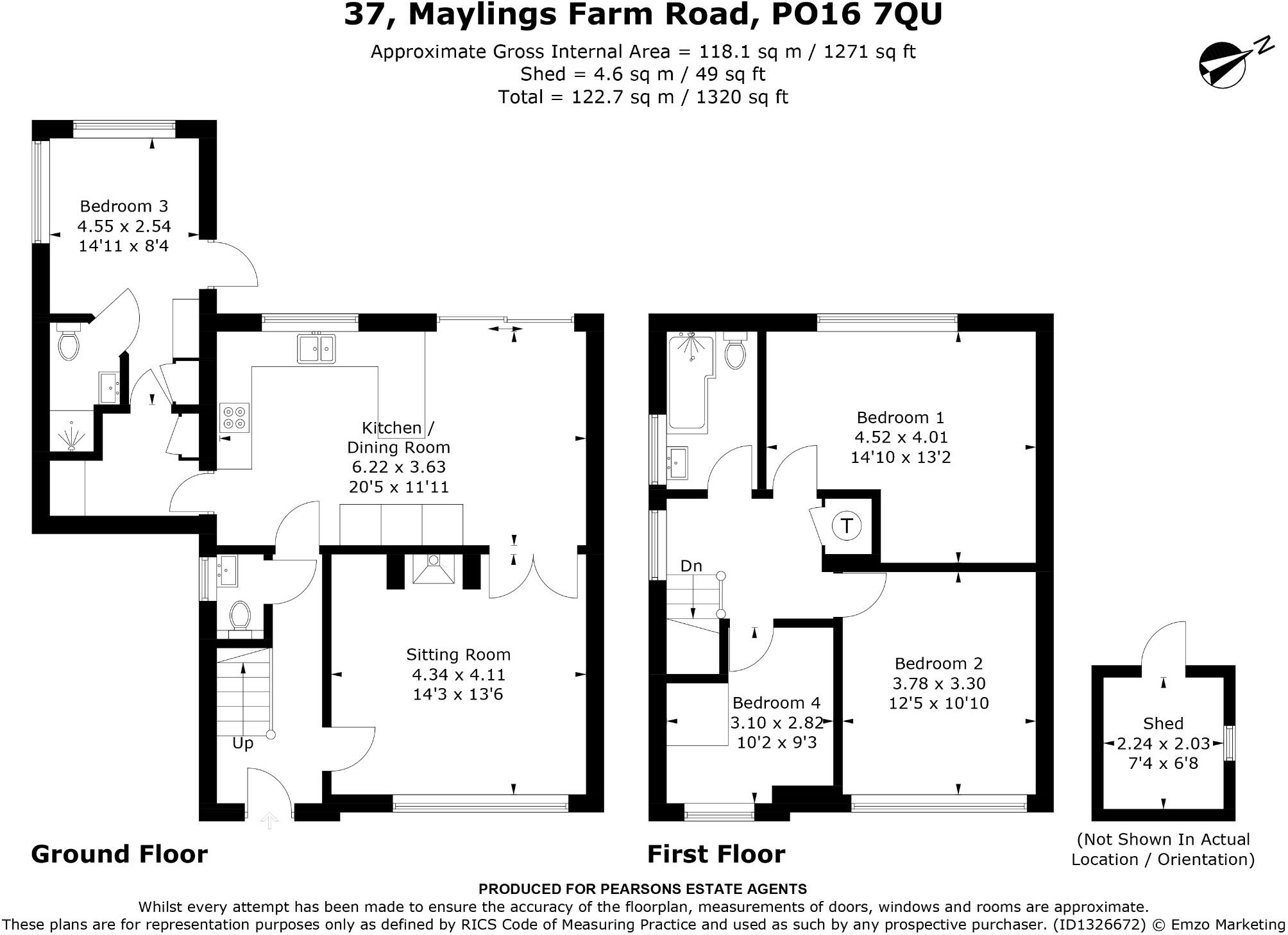 Maylings Farm Road, Fareham floorplan