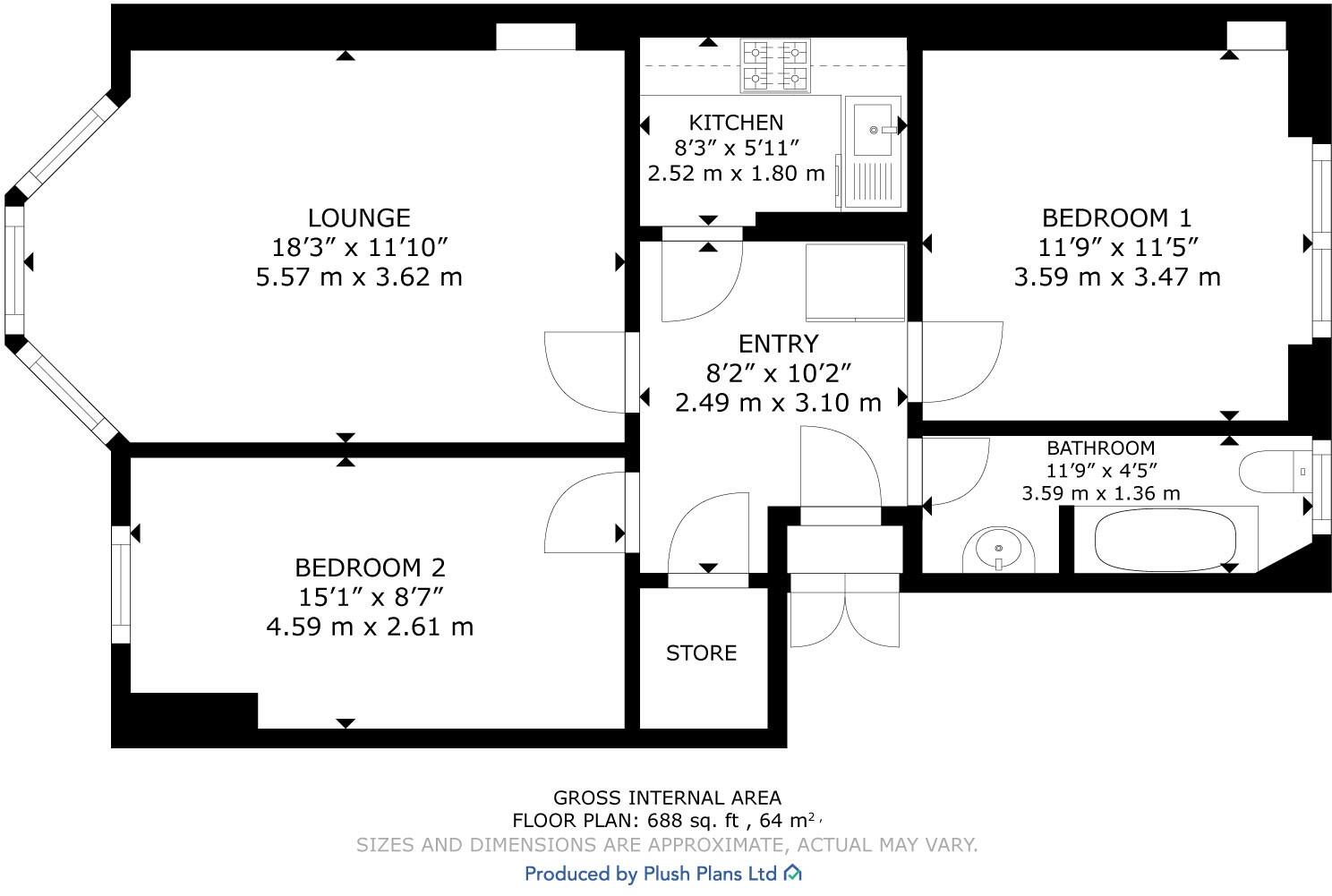 48, Kelly Street, Greenock, Inverclyde, PA16 floorplan