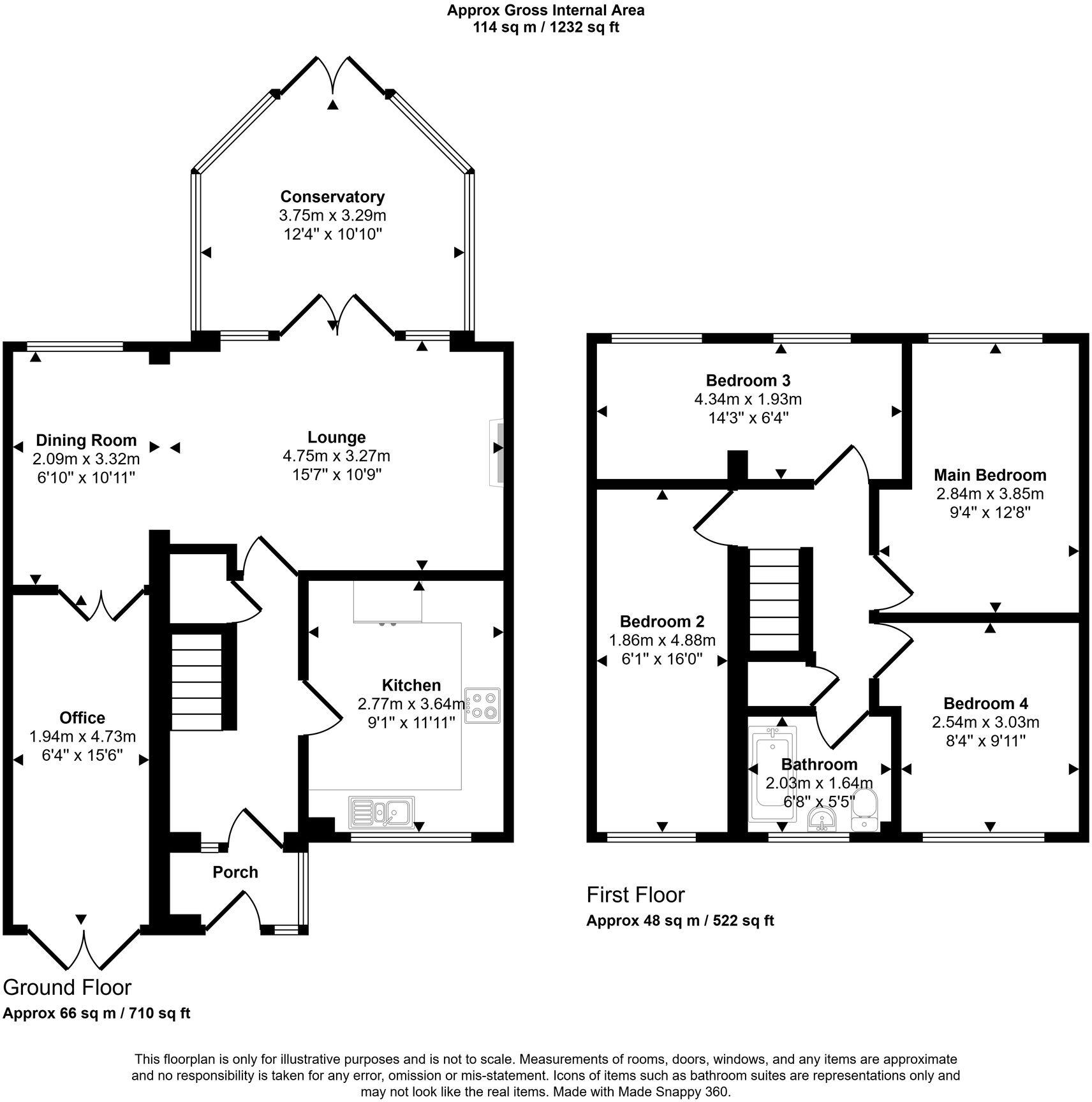 Churchfield, Shevington, WN6 floorplan