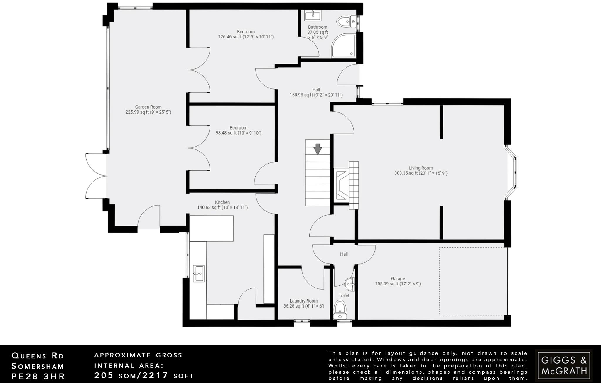 Queens Road, Somersham, Huntingdon, PE28 3HR floorplan