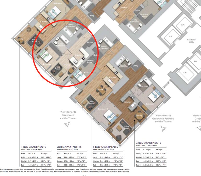 Hampton Tower,  Marsh Wall, London floorplan