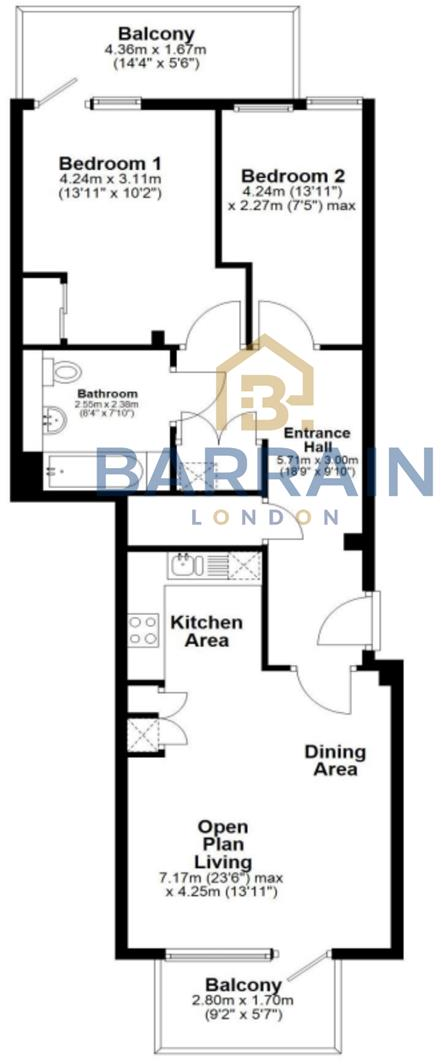 Waterford Court, Canary Wharf. London, E14 floorplan