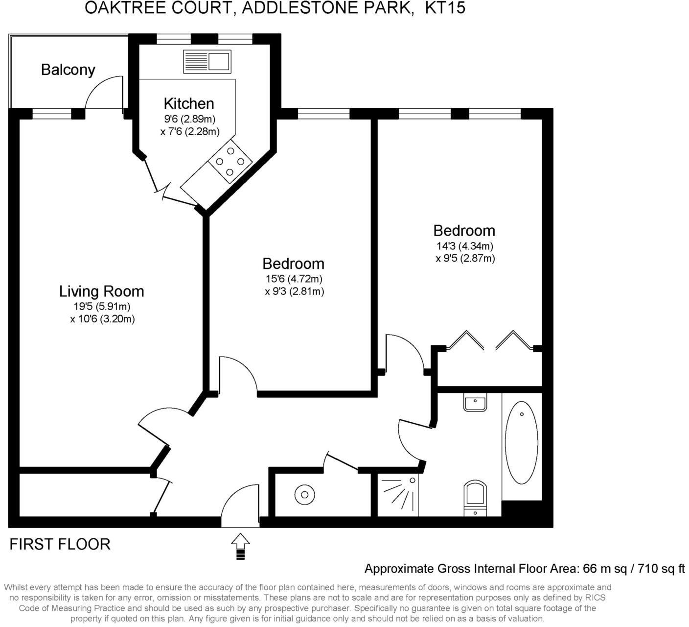Oaktree Court, Addlestone floorplan