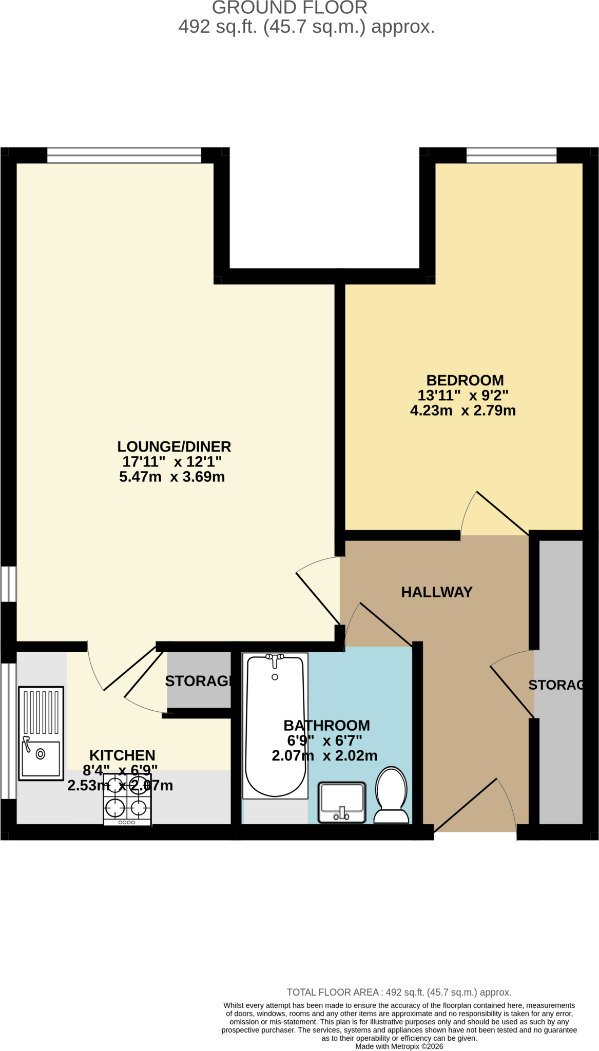 Flat  Brookside Court, Slade Lane, Levenshulme floorplan
