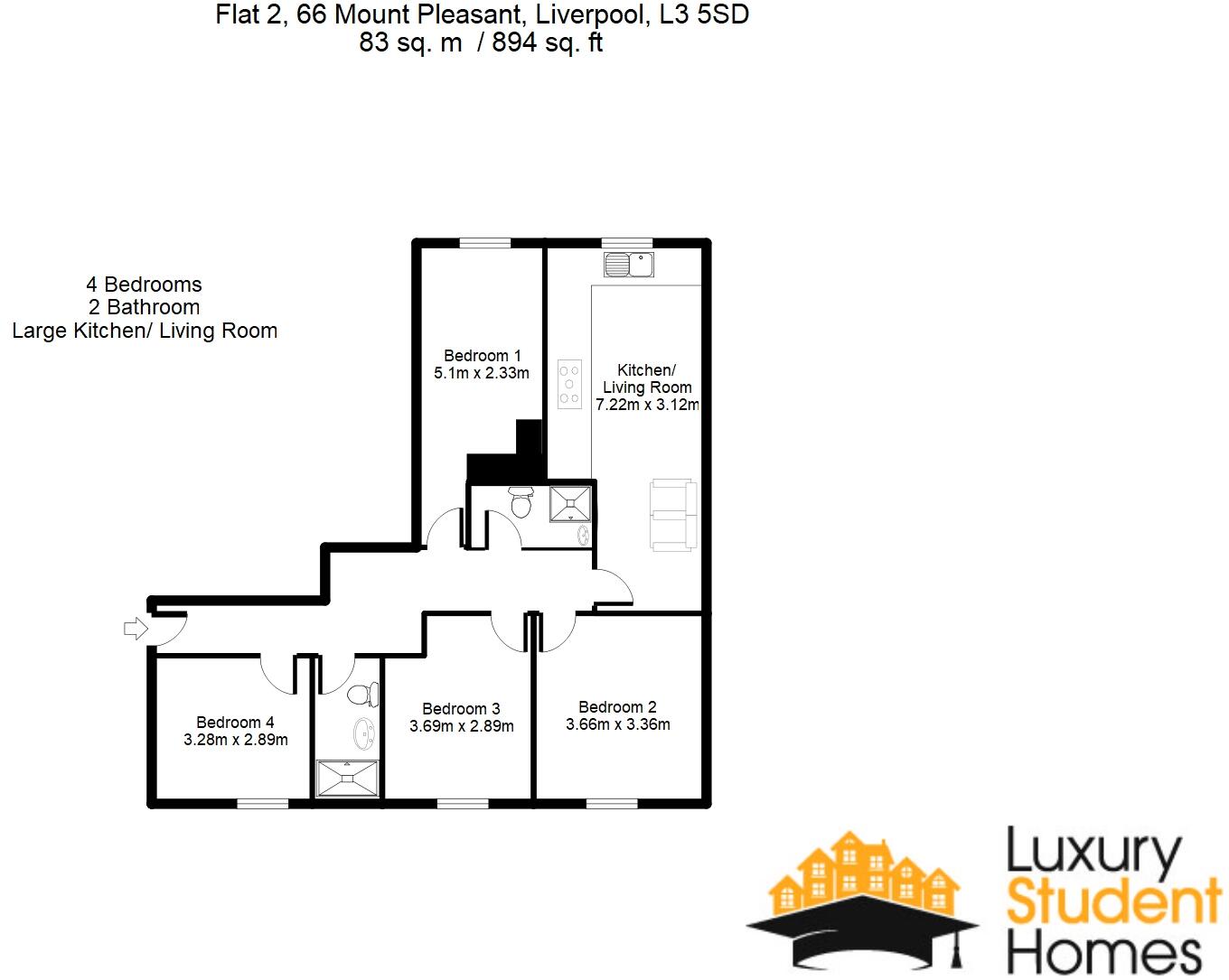Mount Pleasant, Liverpool floorplan