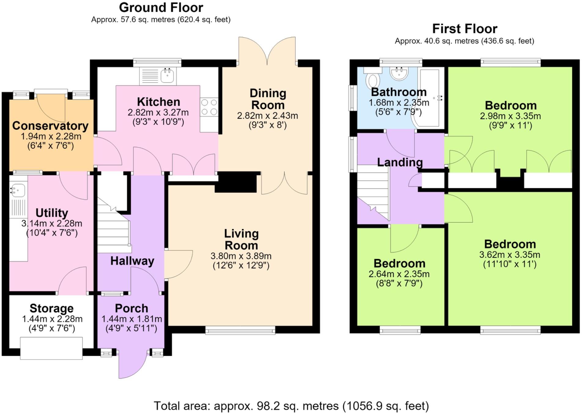 Stokesay Road, Wellington, Telford, Shropshire, TF1 3NX floorplan