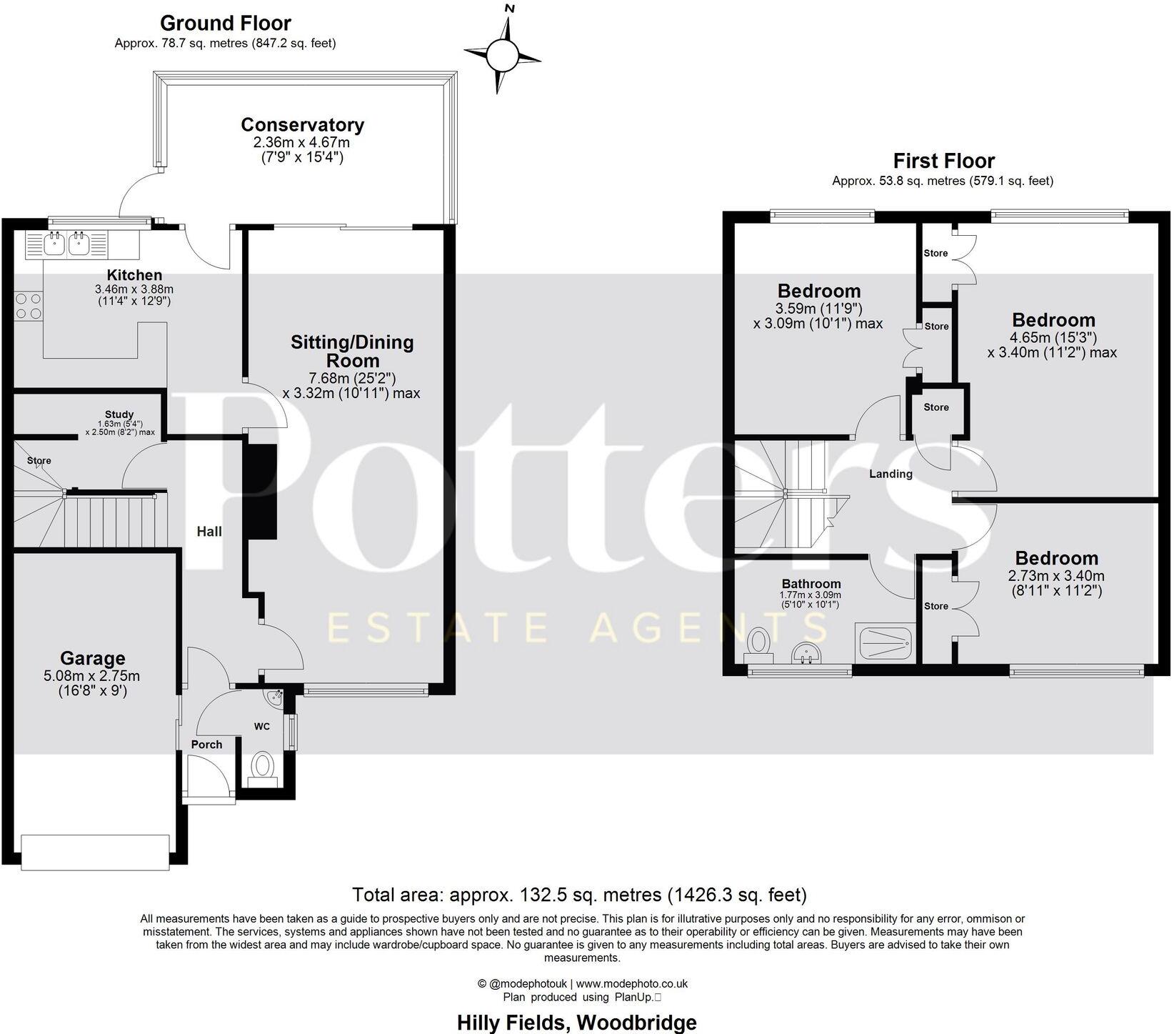 Hilly Fields, Woodbridge, IP12 floorplan