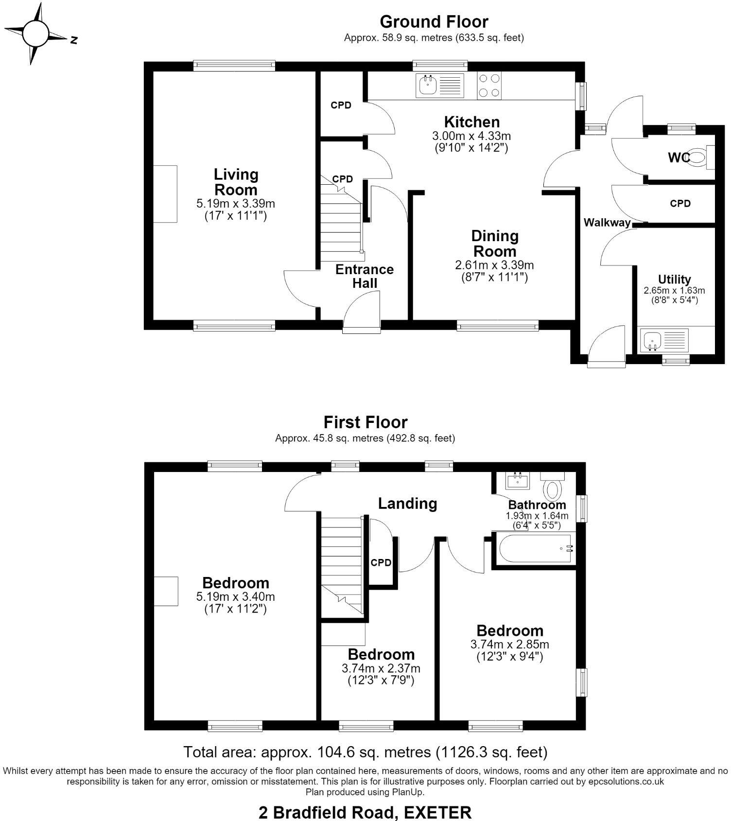 Bradfield Road, Pinhoe, Exeter EX4 8PL floorplan