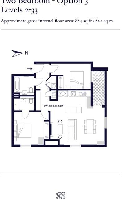 SIROCCO TOWER, 32 Harbour Way, London, E14 9ZP floorplan