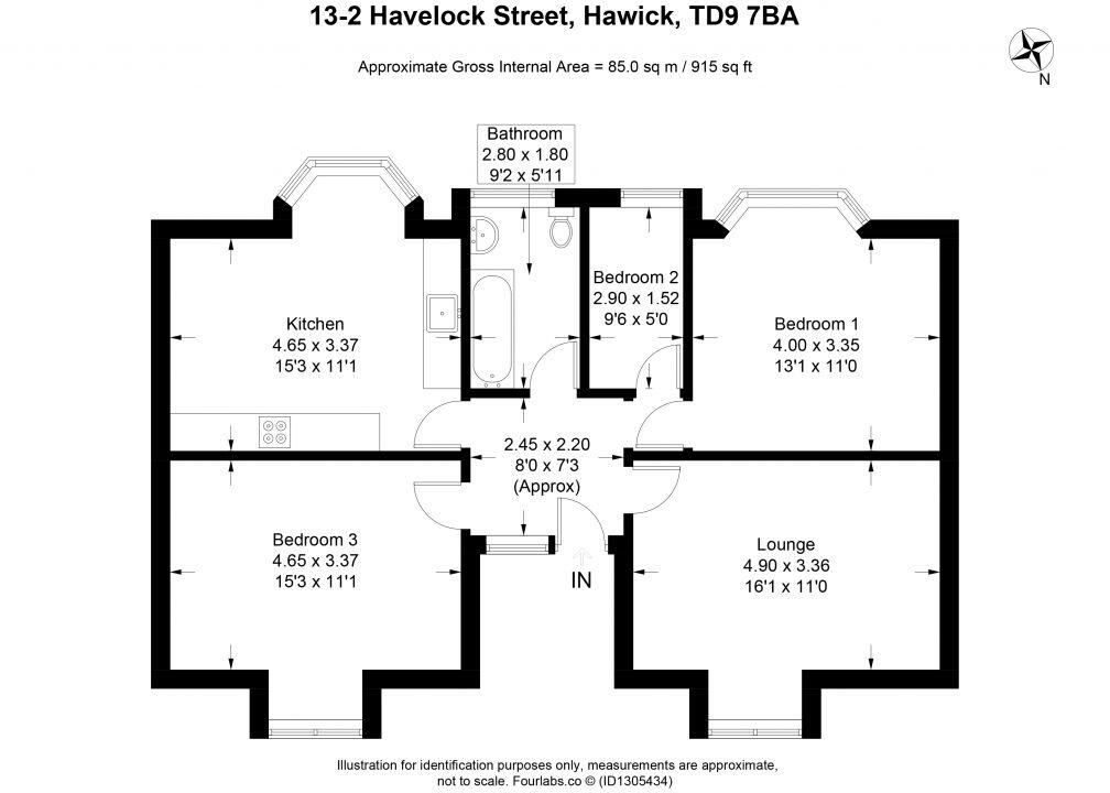 13-2, Havelock Street, Hawick, TD9 7BA floorplan