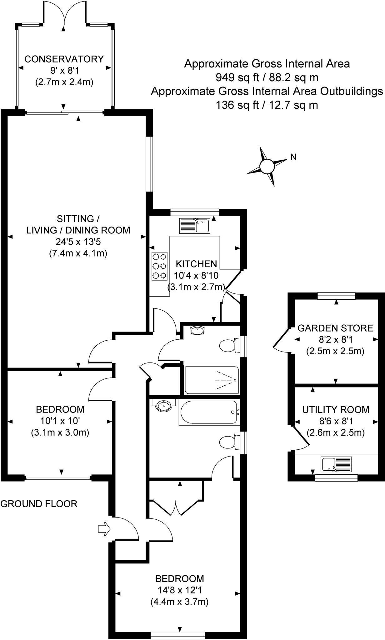 Whopshott Avenue, Horsell, Woking, Surrey, GU21 floorplan