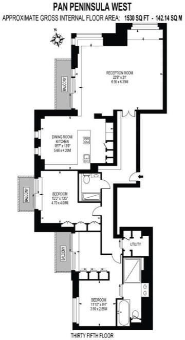 1 Pan Peninsula Square, London, London, London, E14 floorplan