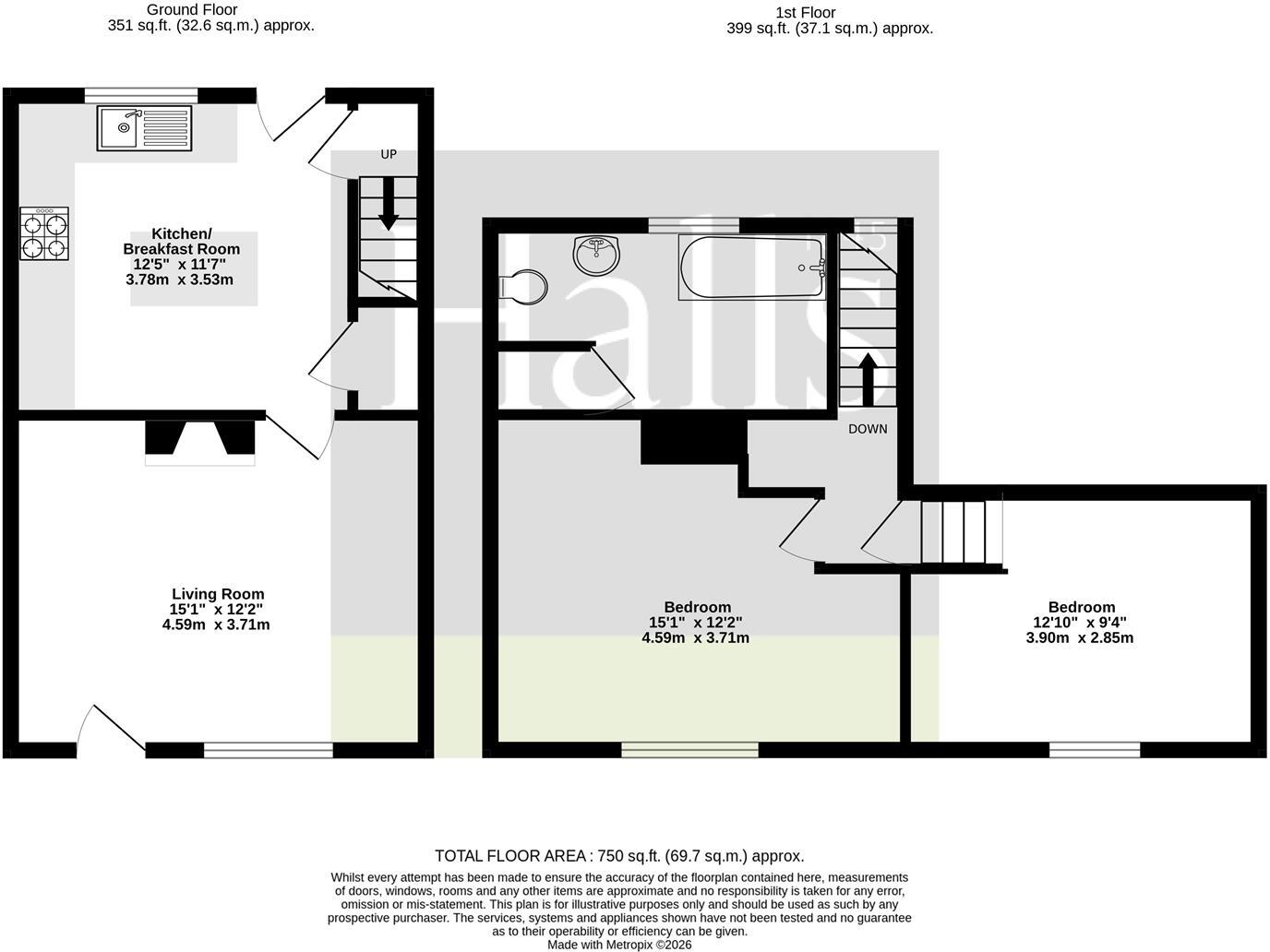 Willow Street, Ellesmere. floorplan