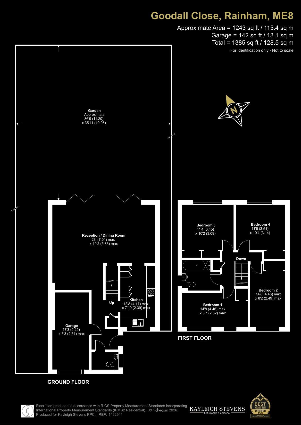 All Double Bedroom, 0.14 acre, Over 1,380sq ft floorplan
