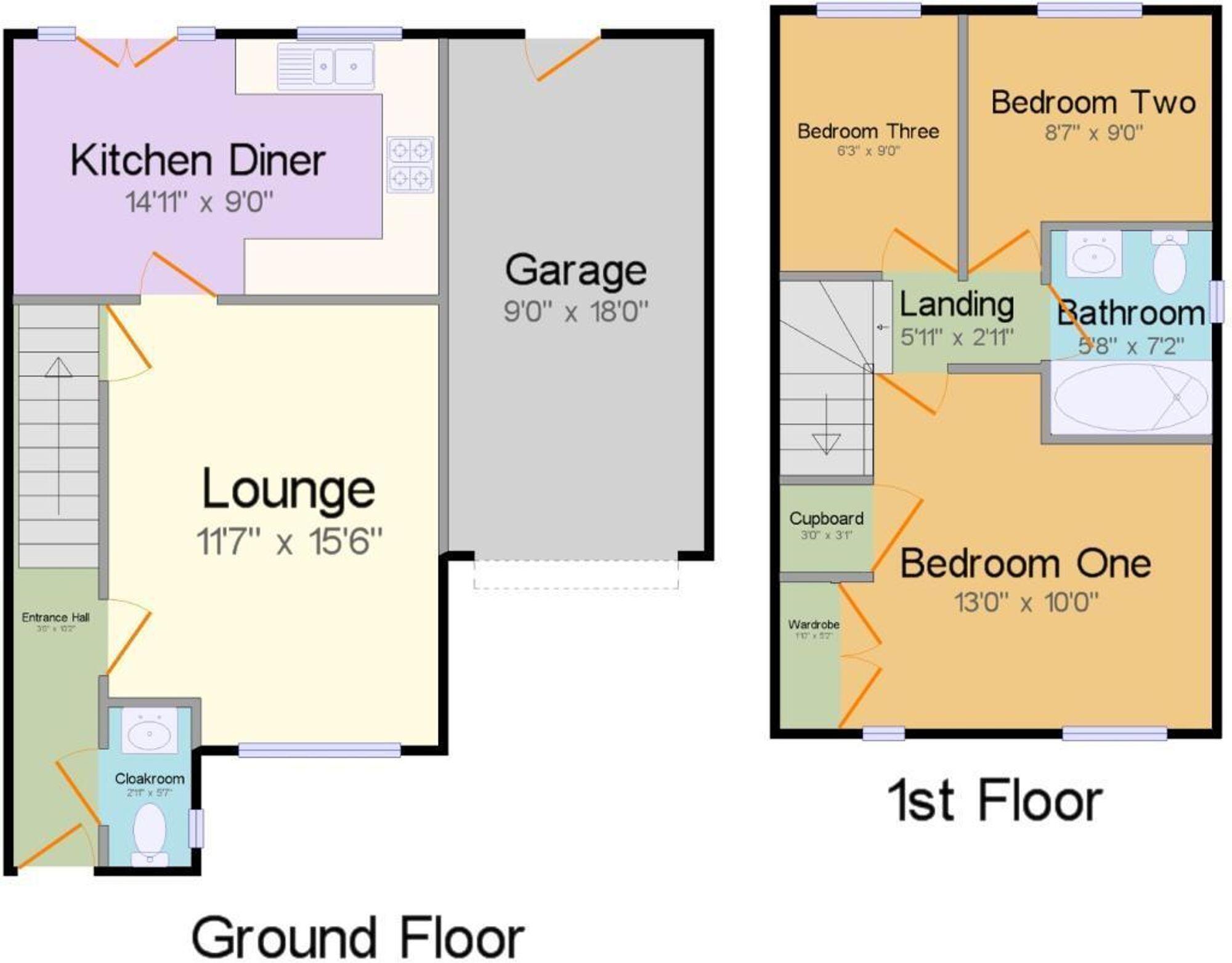 Penmere Drive, Pentire floorplan