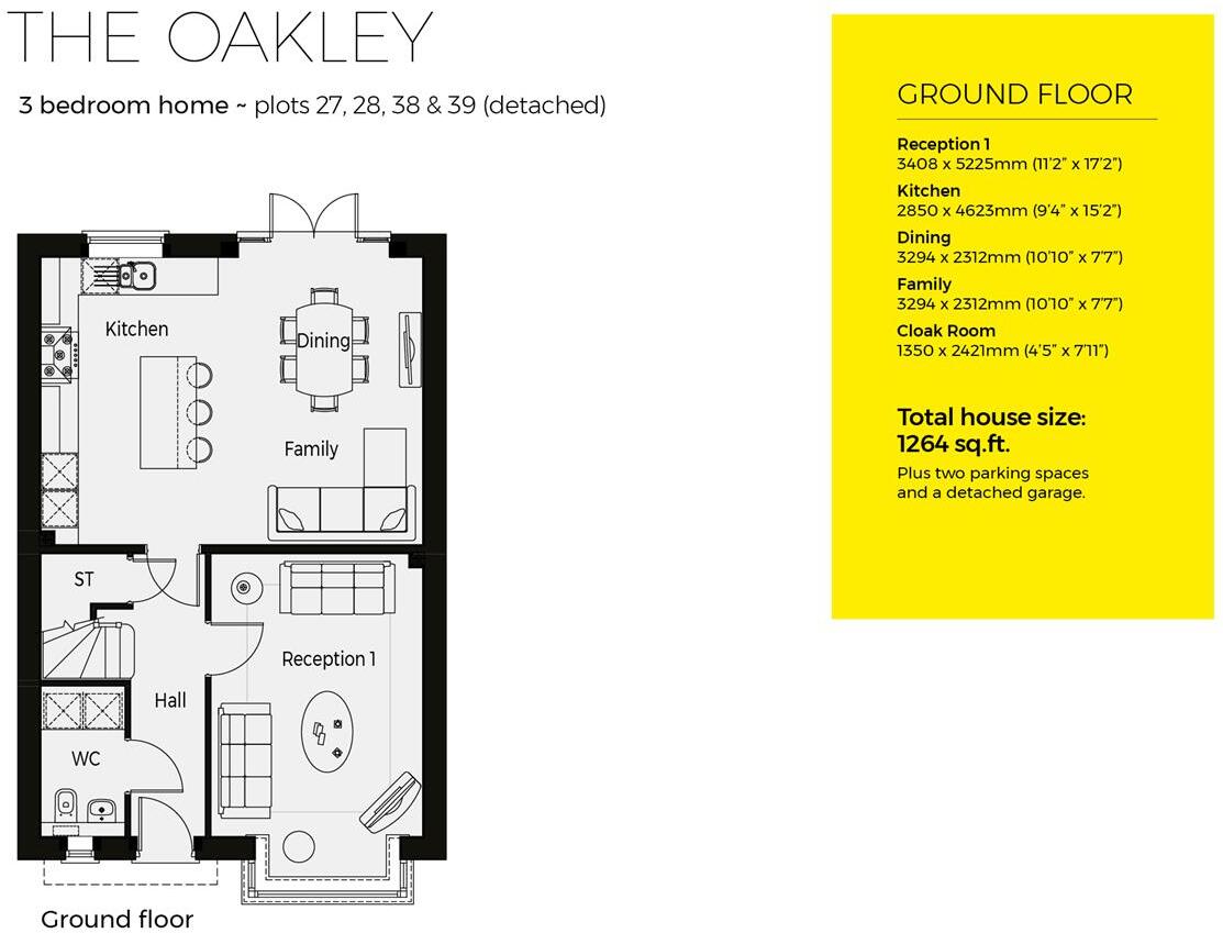 Plot 28, The Oakley, Cygnets Rest, Drakes Broughton floorplan