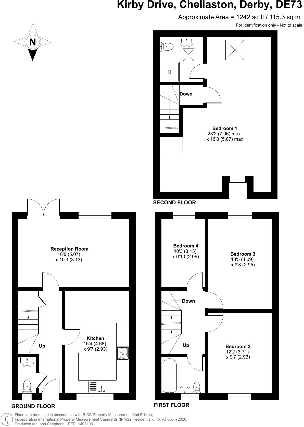 Kirby Drive, Chellaston, Derby, Derbyshire, DE73 floorplan