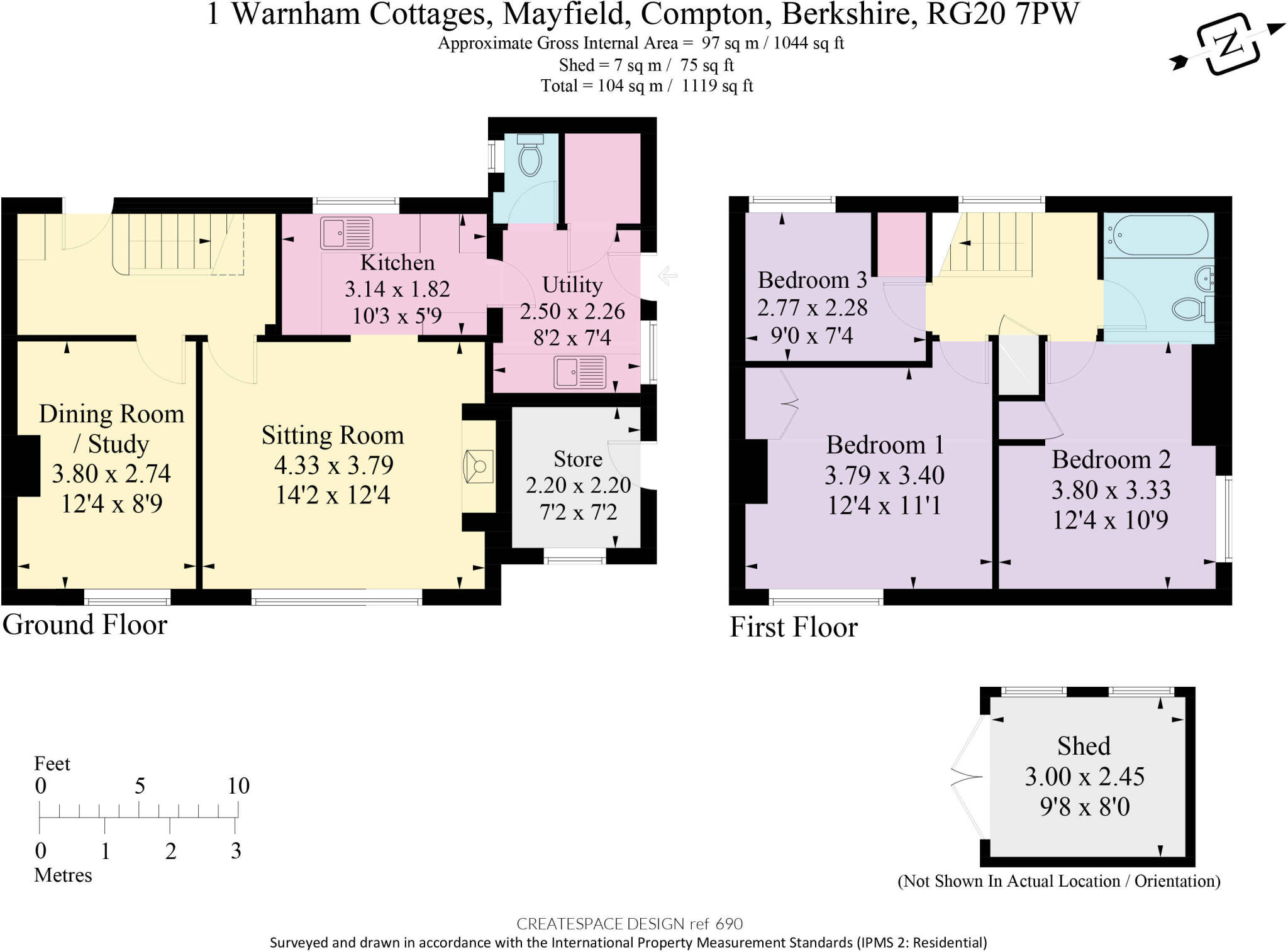 1 Warnham Cottages, Compton floorplan