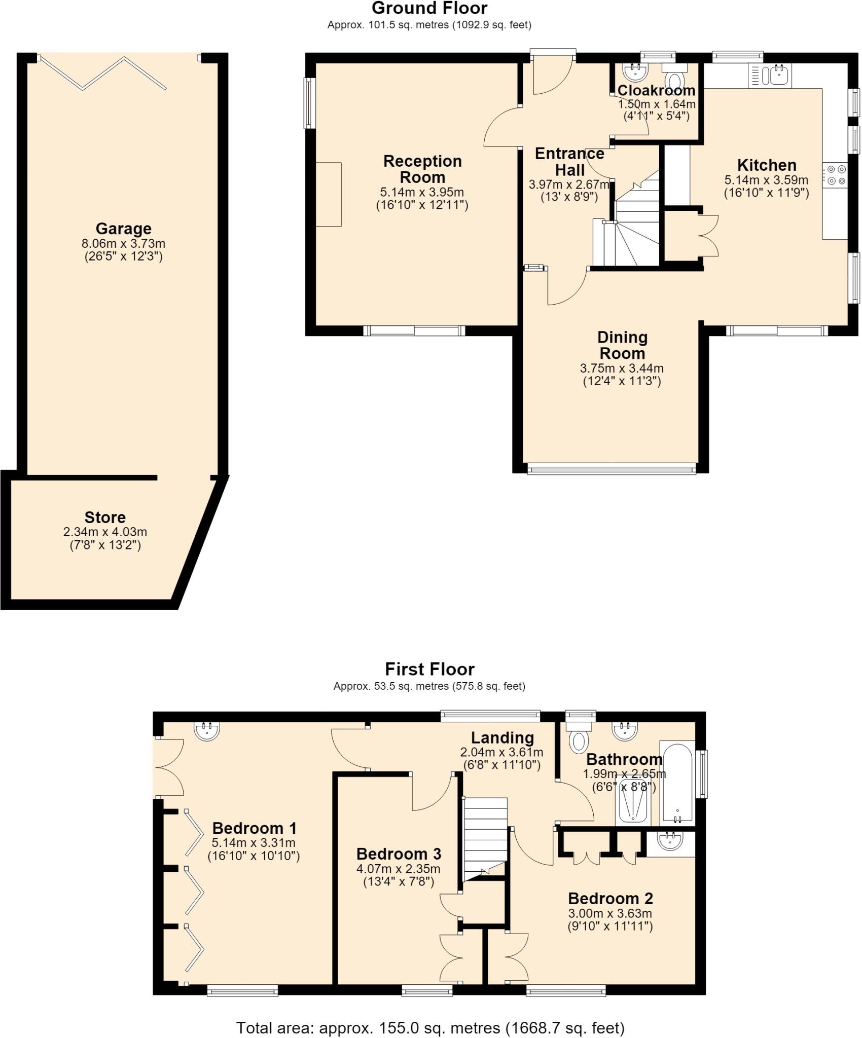 House and Land , 71 Cherry Tree Road, Sheffield S11 9AD floorplan