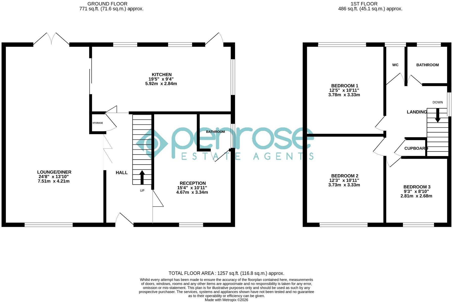 Homerton Road, Luton, Bedfordshire, LU3 2UL floorplan