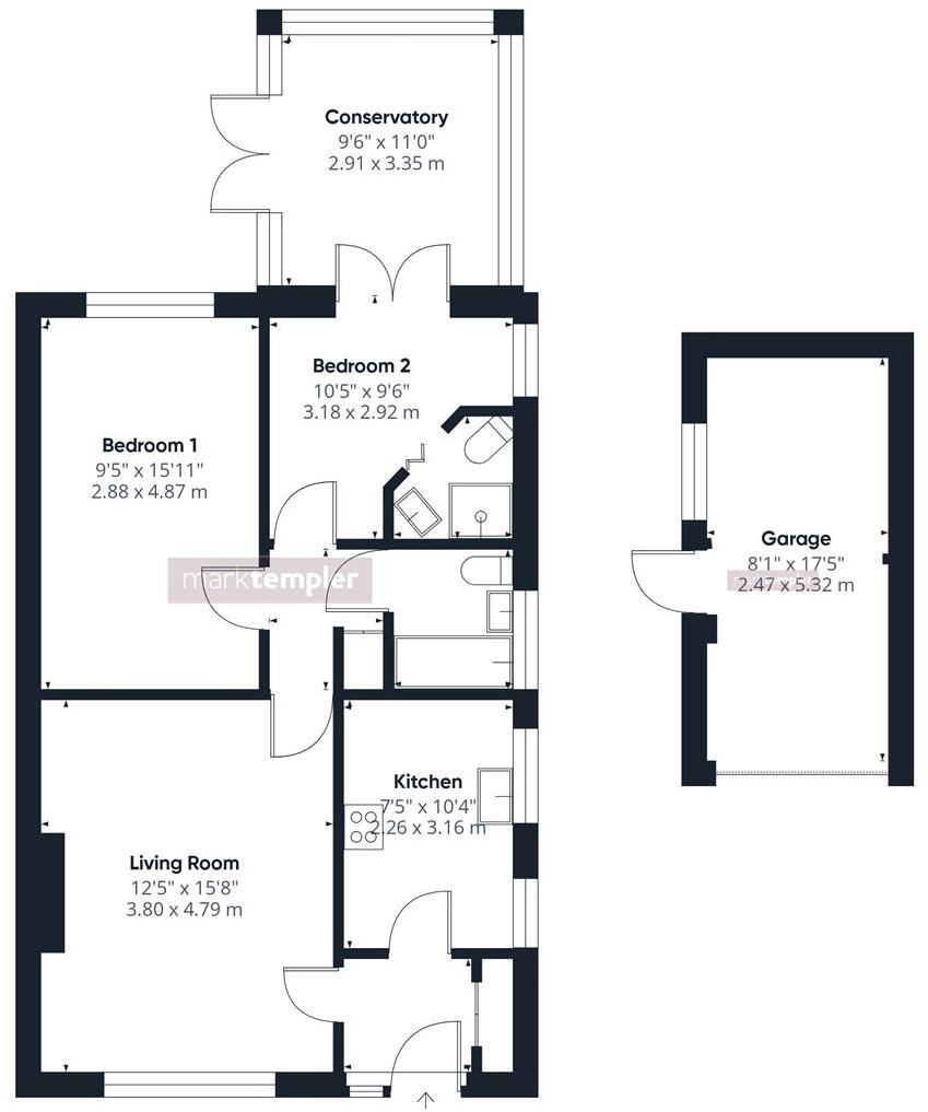 Quiet cul-de-sac bungalow in Clevedon floorplan