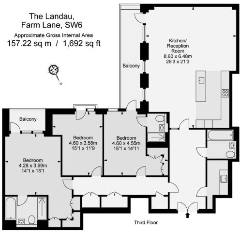 Landau Apartments,  Farm Lane, Fulham, London floorplan
