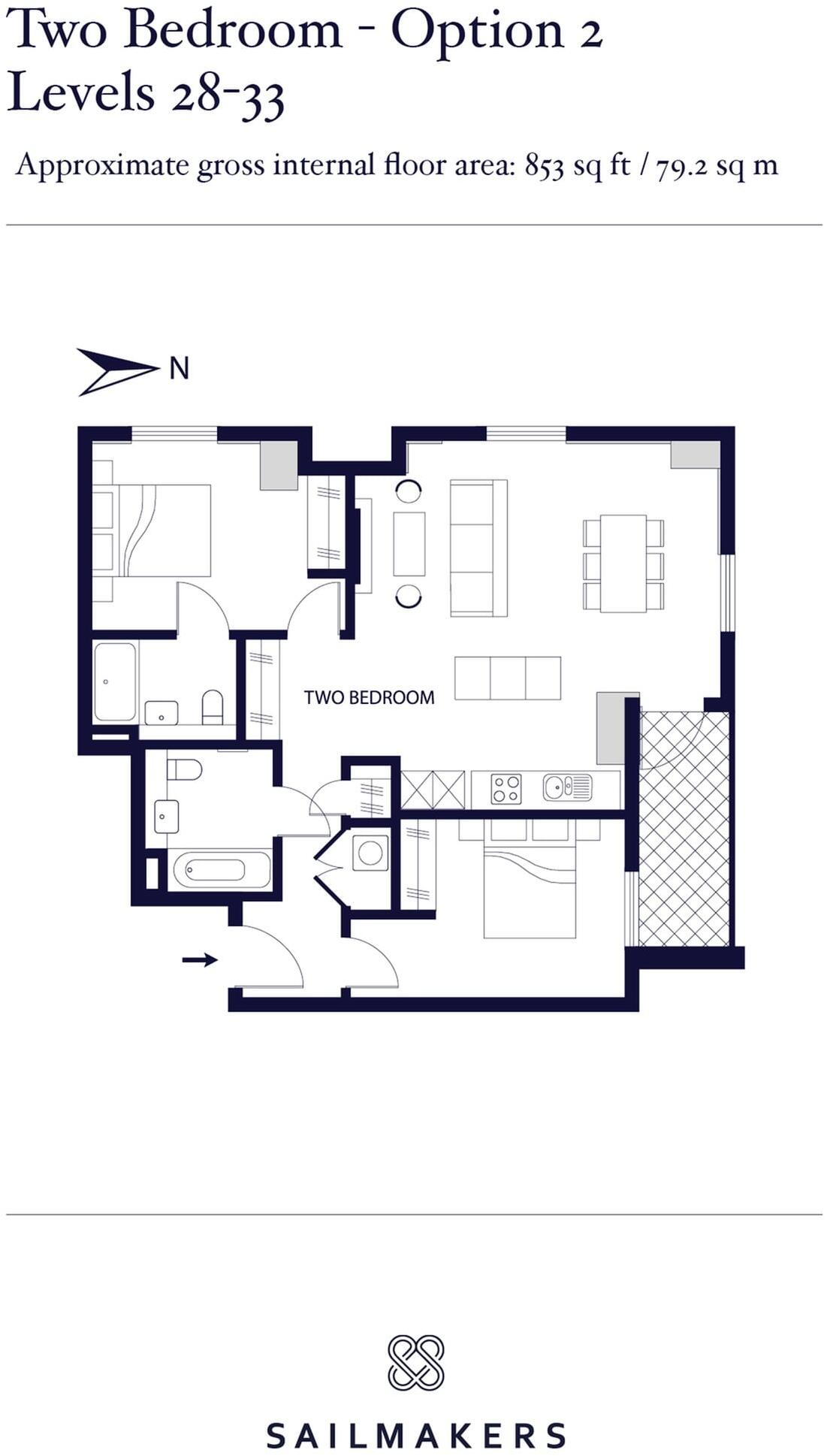 SIROCCO TOWER, 32 Harbour Way, London, E14 9ZP floorplan