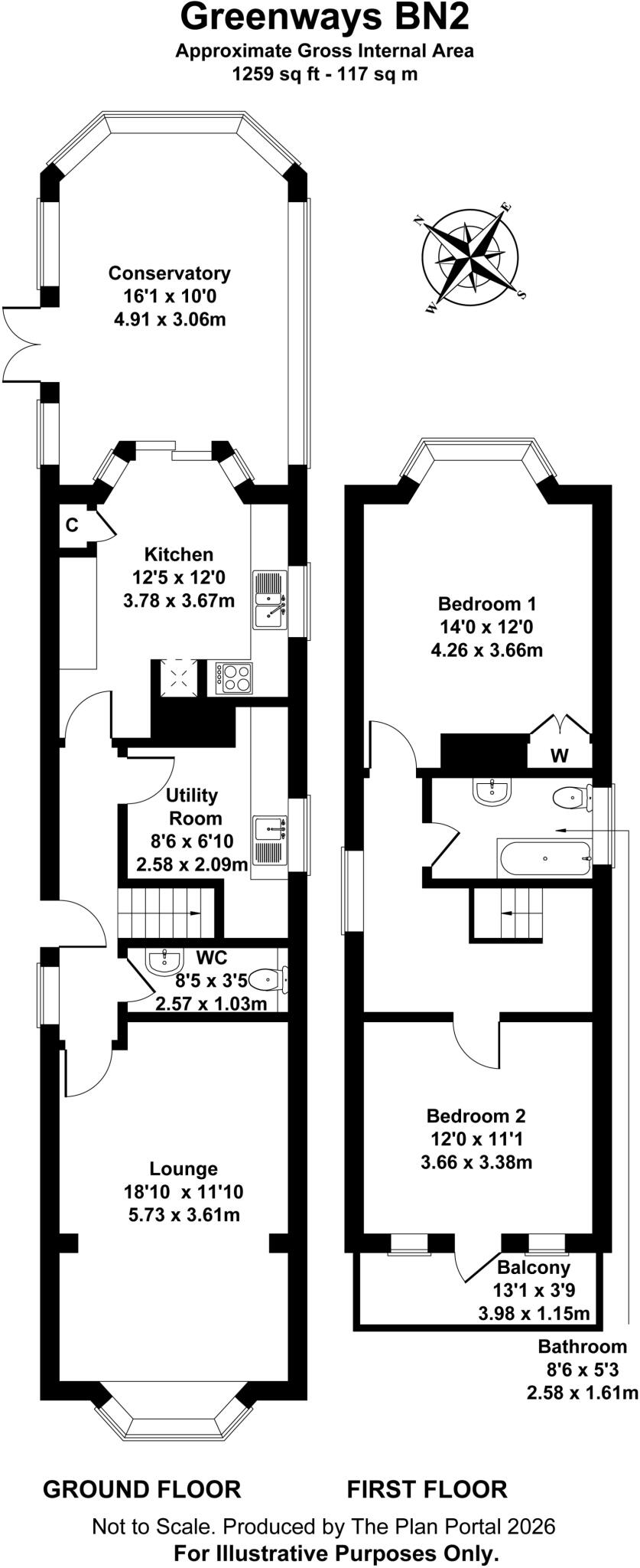 Greenways, Ovingdean, East Sussex, BN2 floorplan