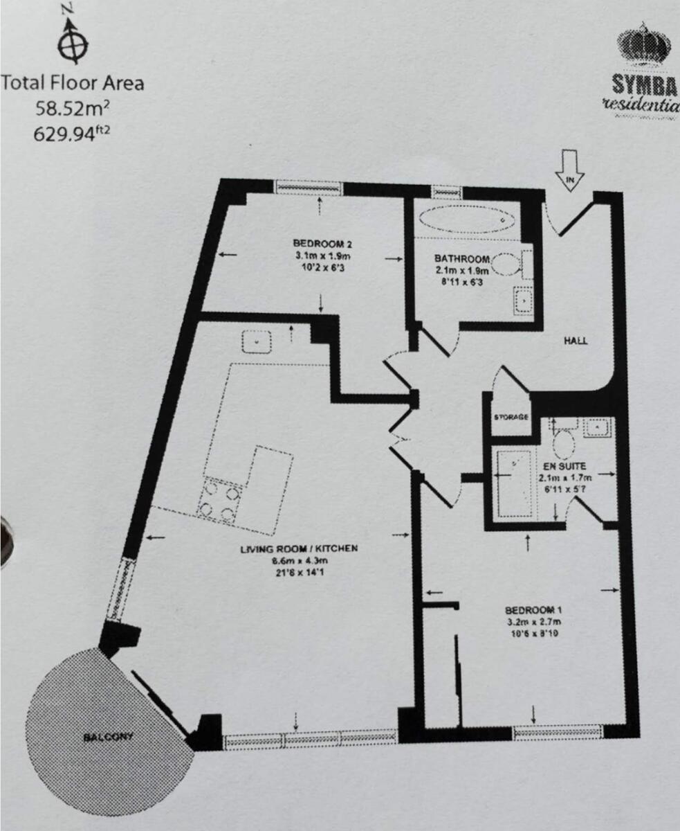 Flat ,  Millharbour, London floorplan