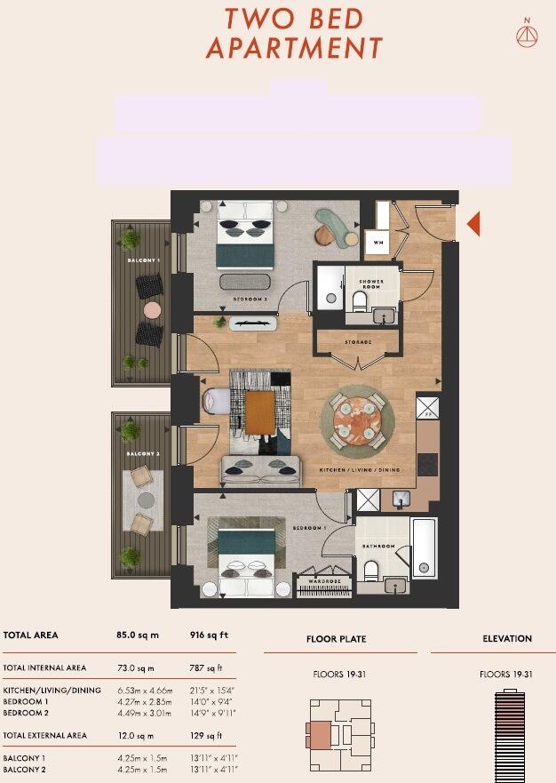 The Bellamy, Canary Wharf, E14 floorplan
